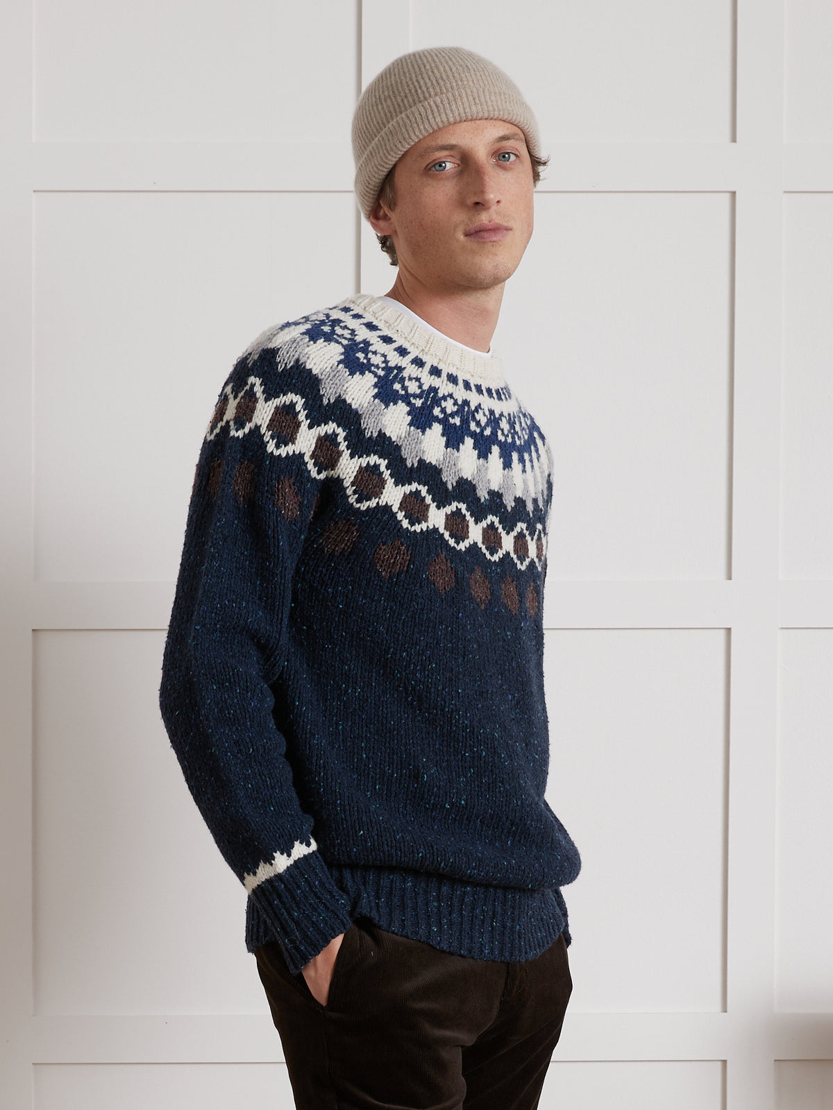 Herrenpullover mit Jacquard