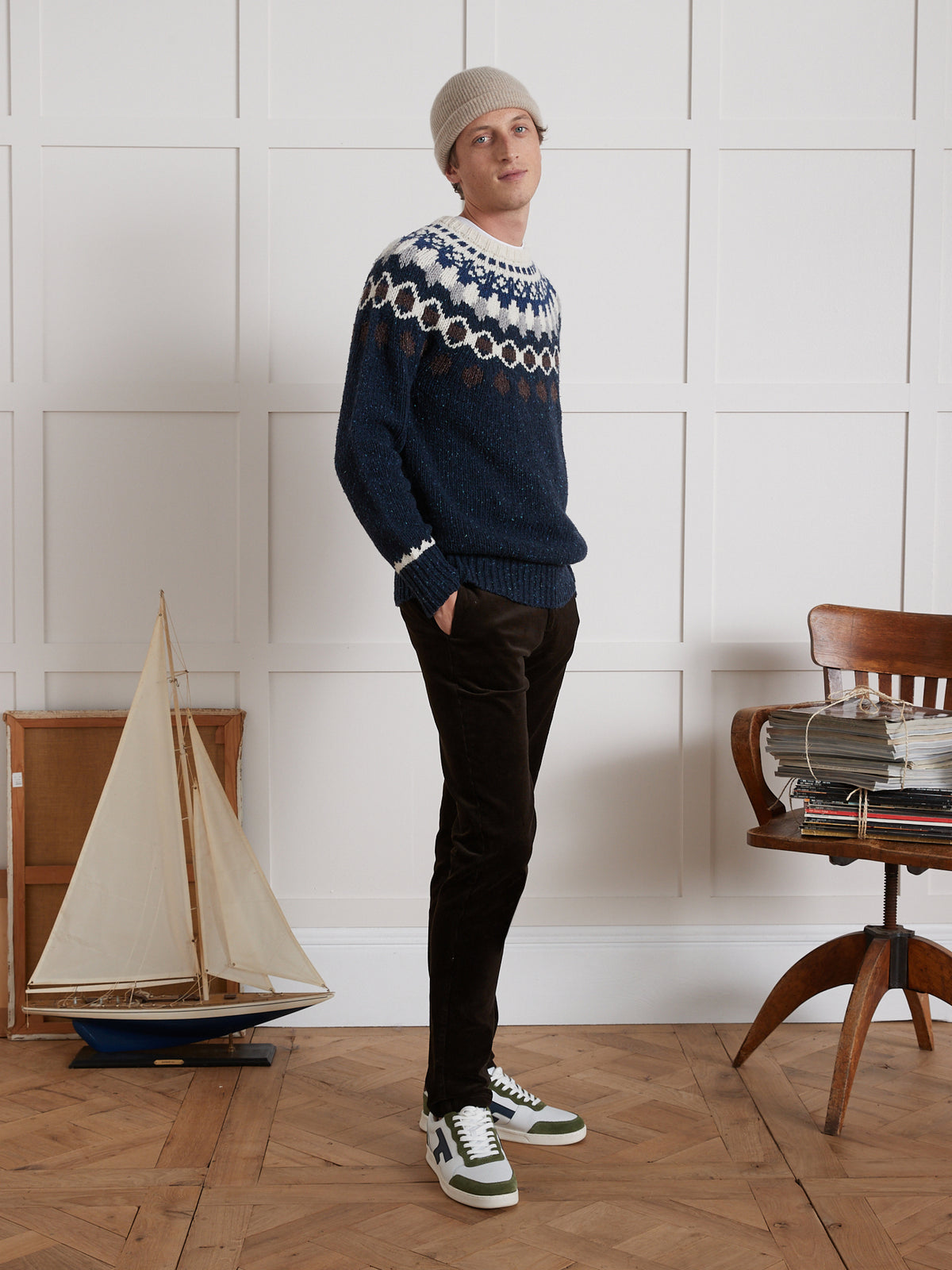 Herrenpullover mit Jacquard