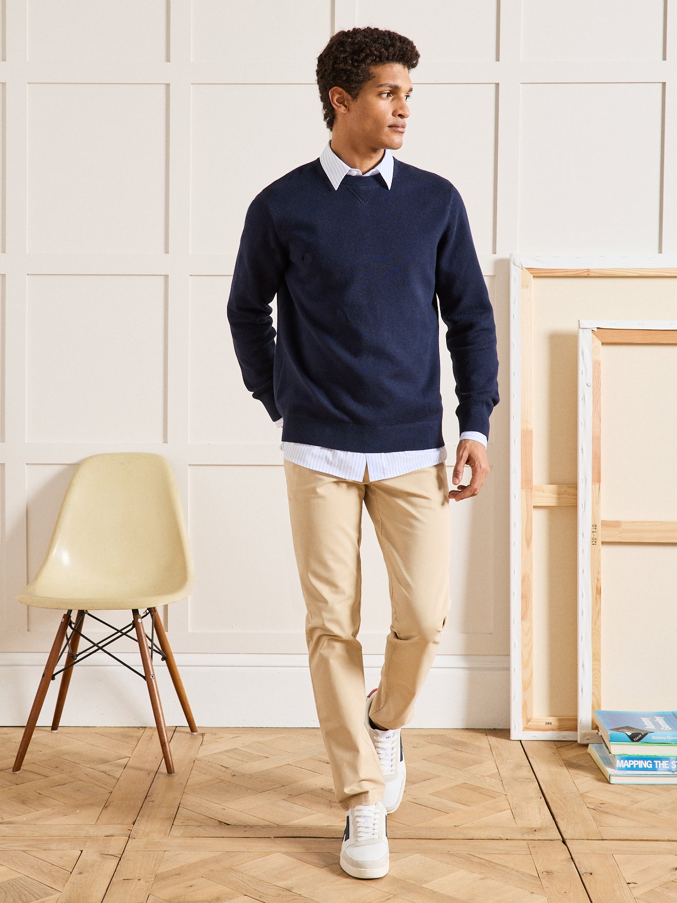 Pull effet sweat homme coton cachemire