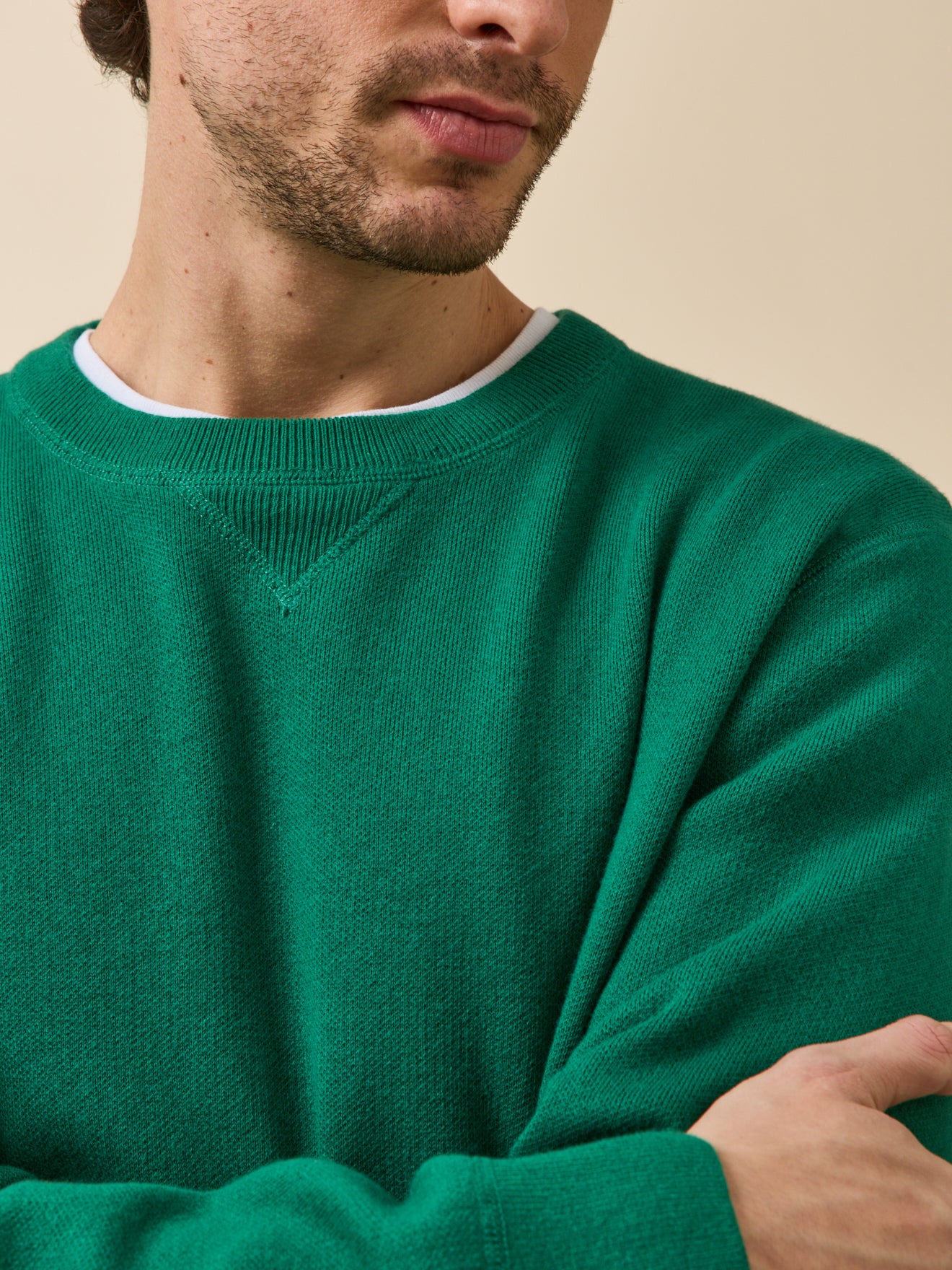 Pull effet sweat homme coton cachemire