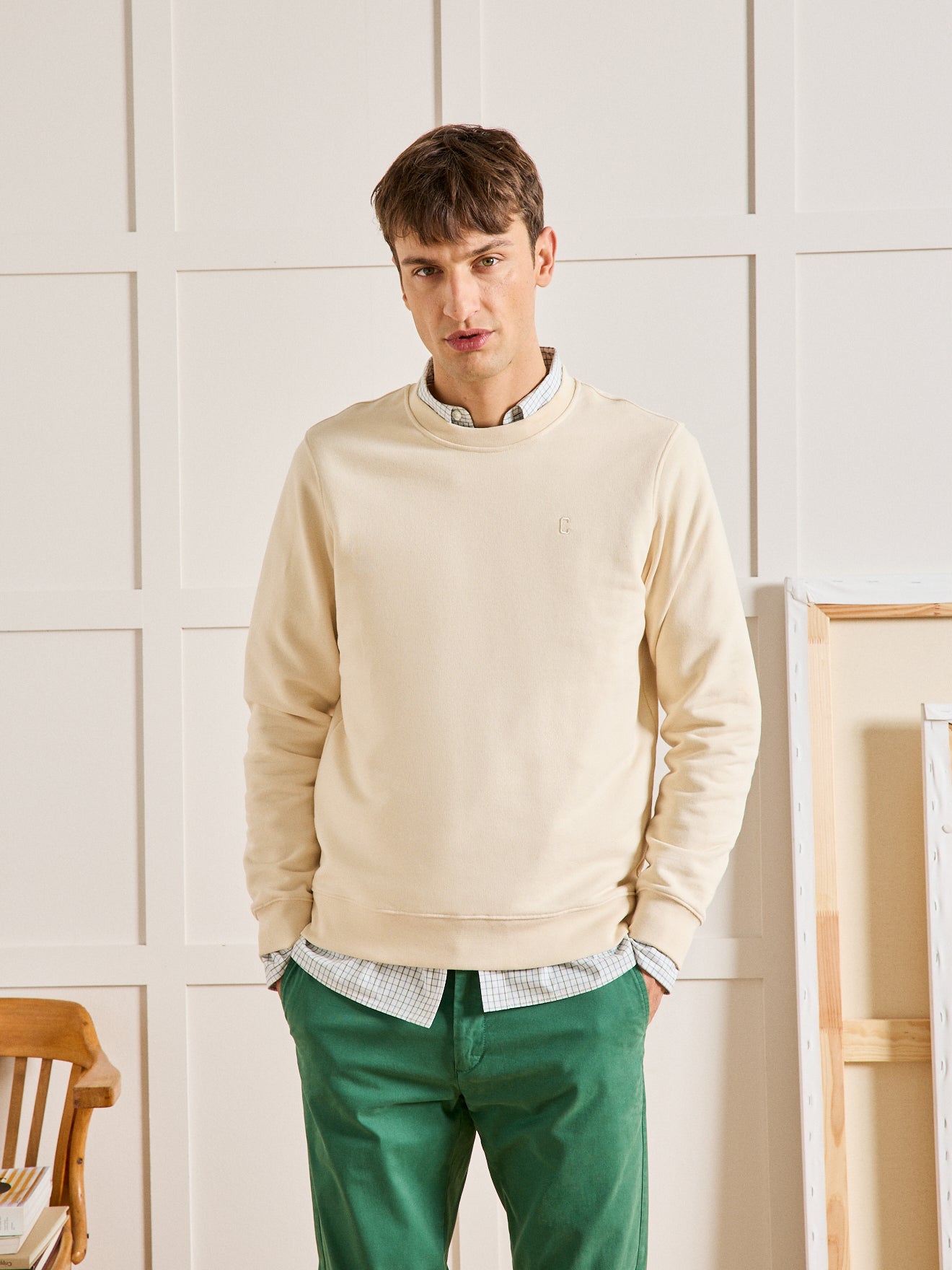 Herren-Sweatshirt aus Molton aus Bio-Baumwolle