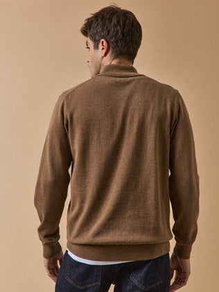 Damenpullover mit Stehkragen aus Bio-Baumwolle und Cashmere