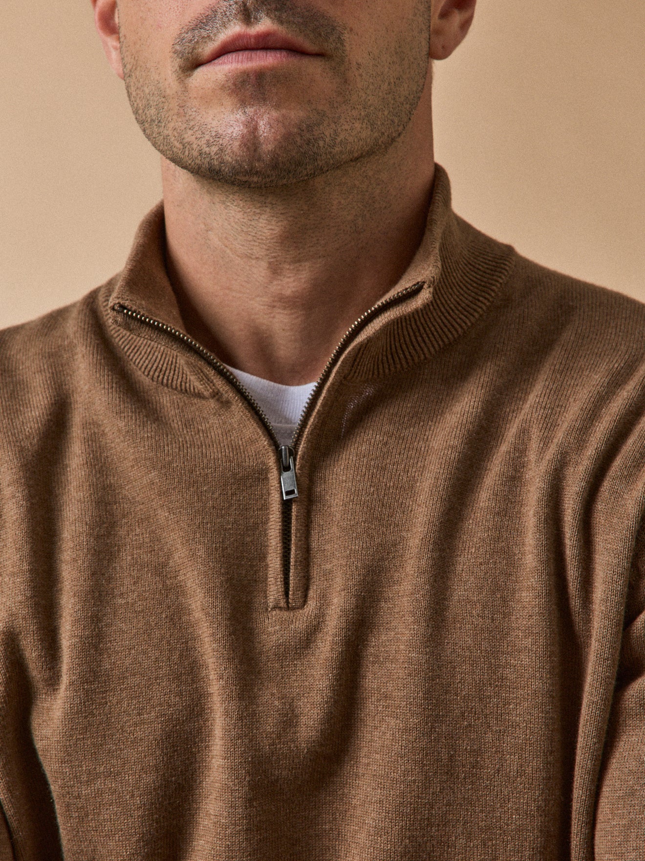 Damenpullover mit Stehkragen aus Bio-Baumwolle und Cashmere