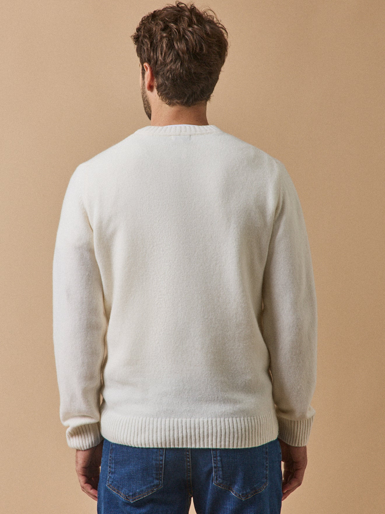 Pull col rond homme mélange laine