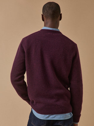 Pull col rond homme mélange laine