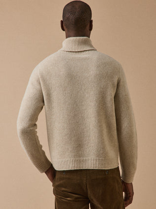 Pull col roulé homme laine majoritaire