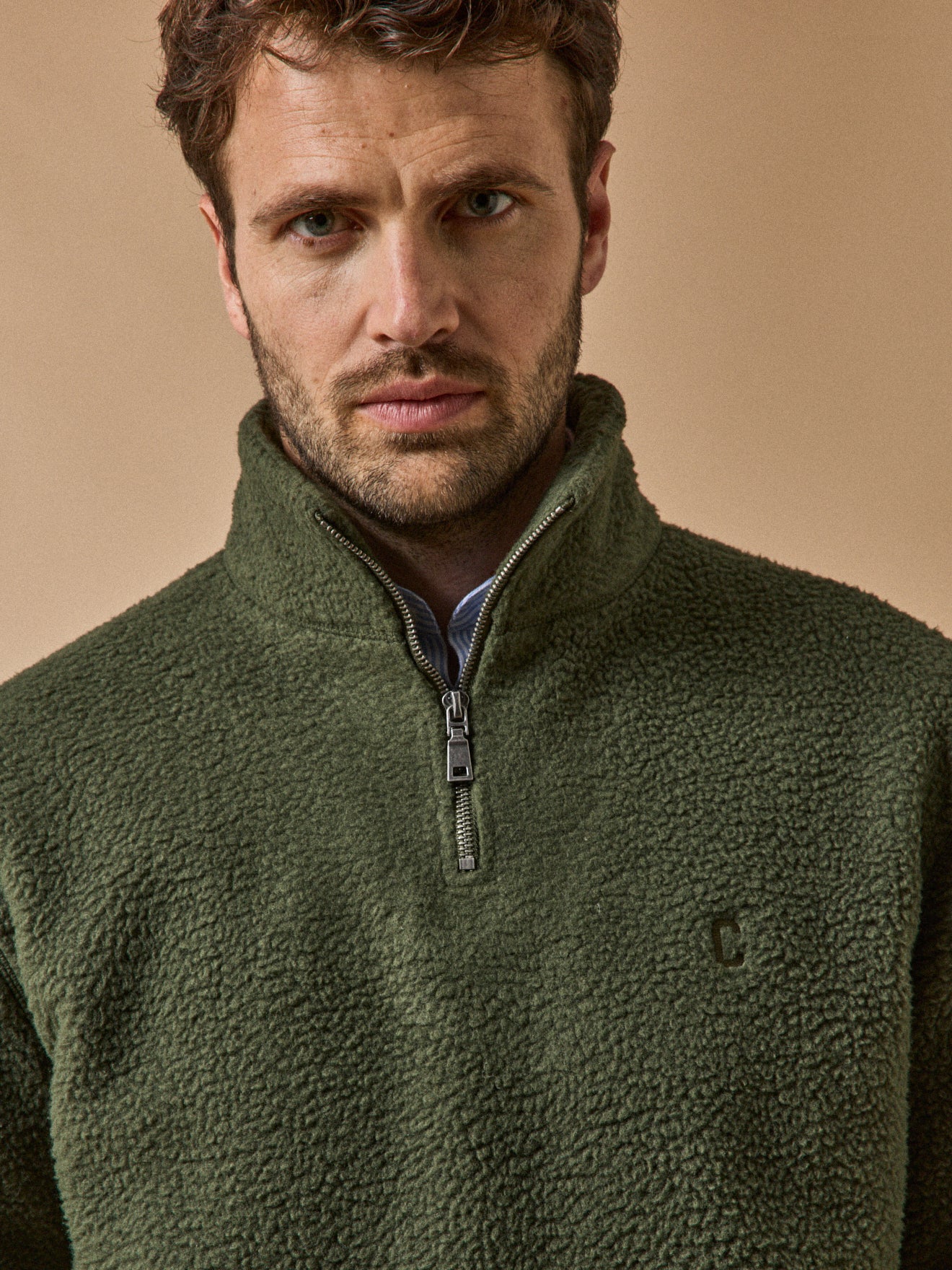 Pull polaire col camionneur homme