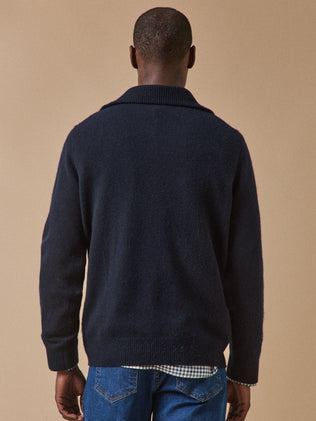 Herrenpullover mit Reißverschluss aus Merinowolle