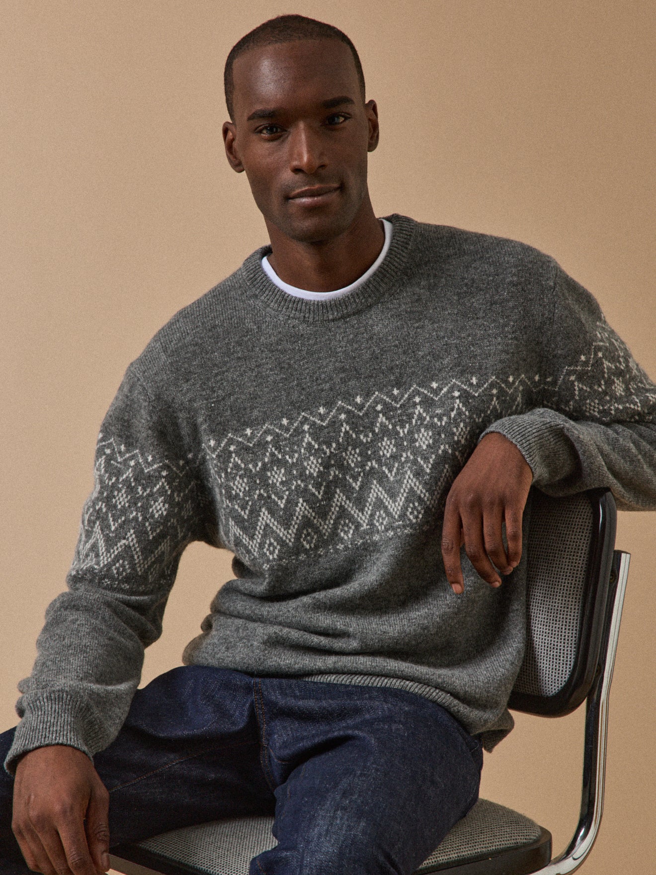 Herrenpullover mit Jacquard