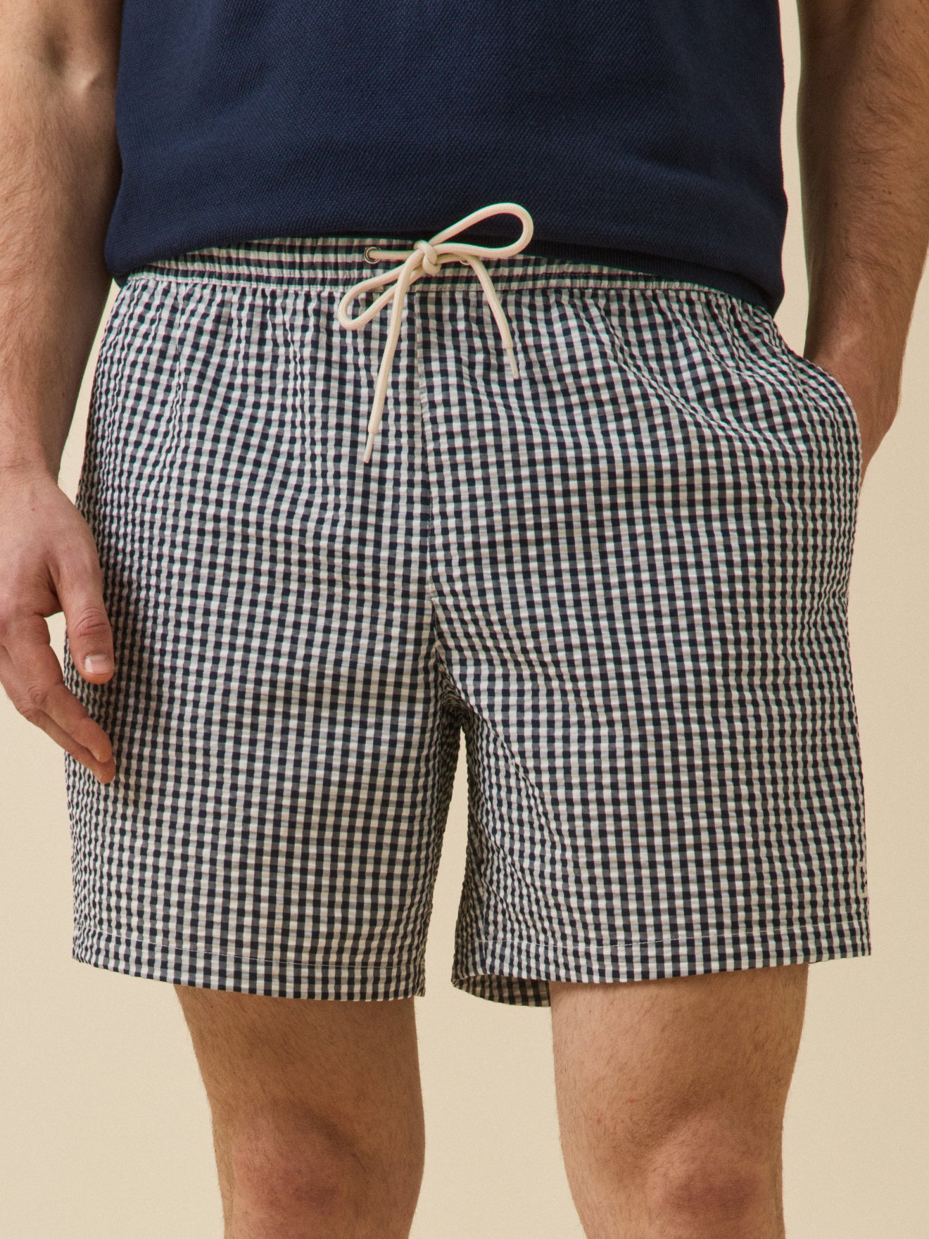 Short de bain seersucker vichy homme