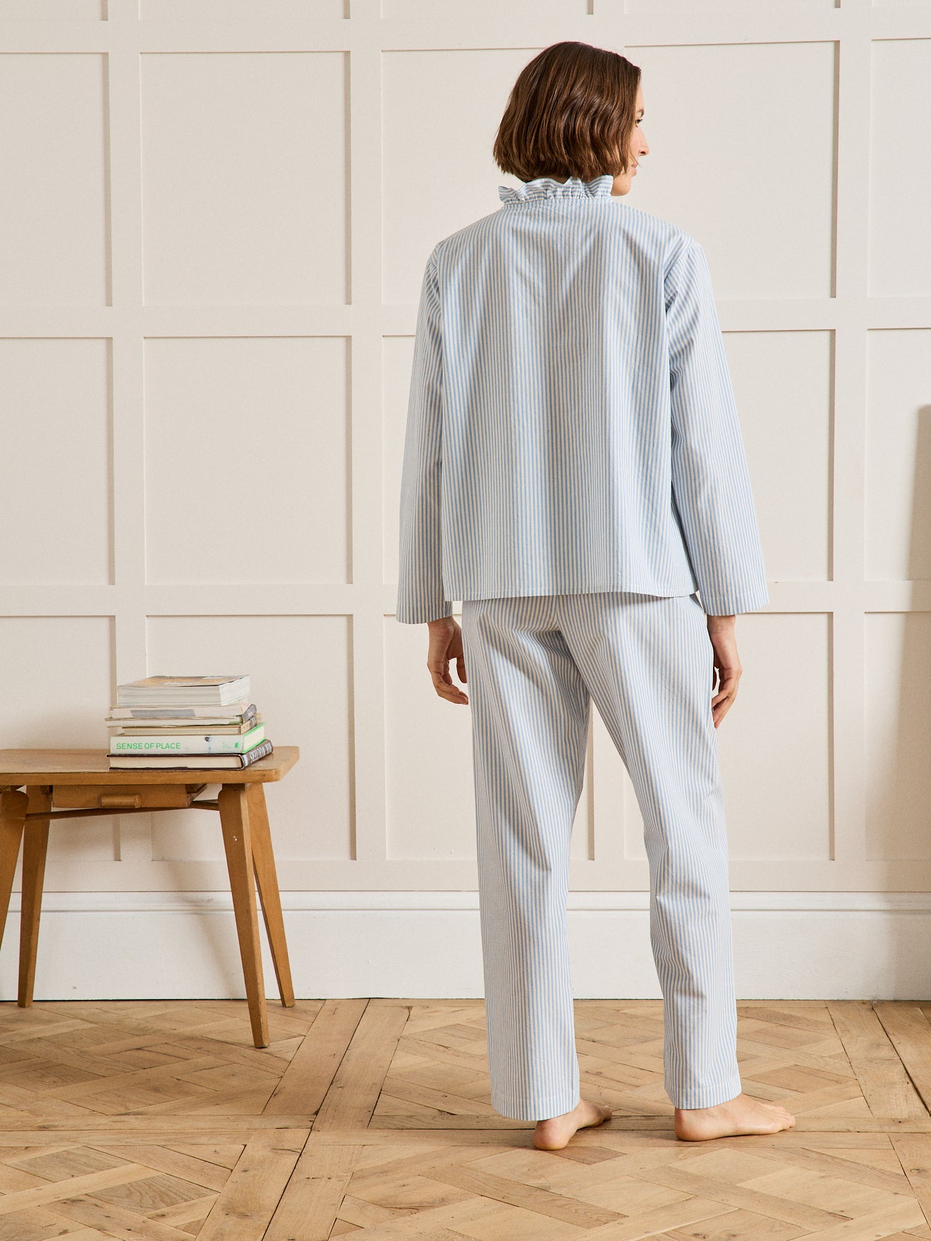 Pyjama rayé volanté femme