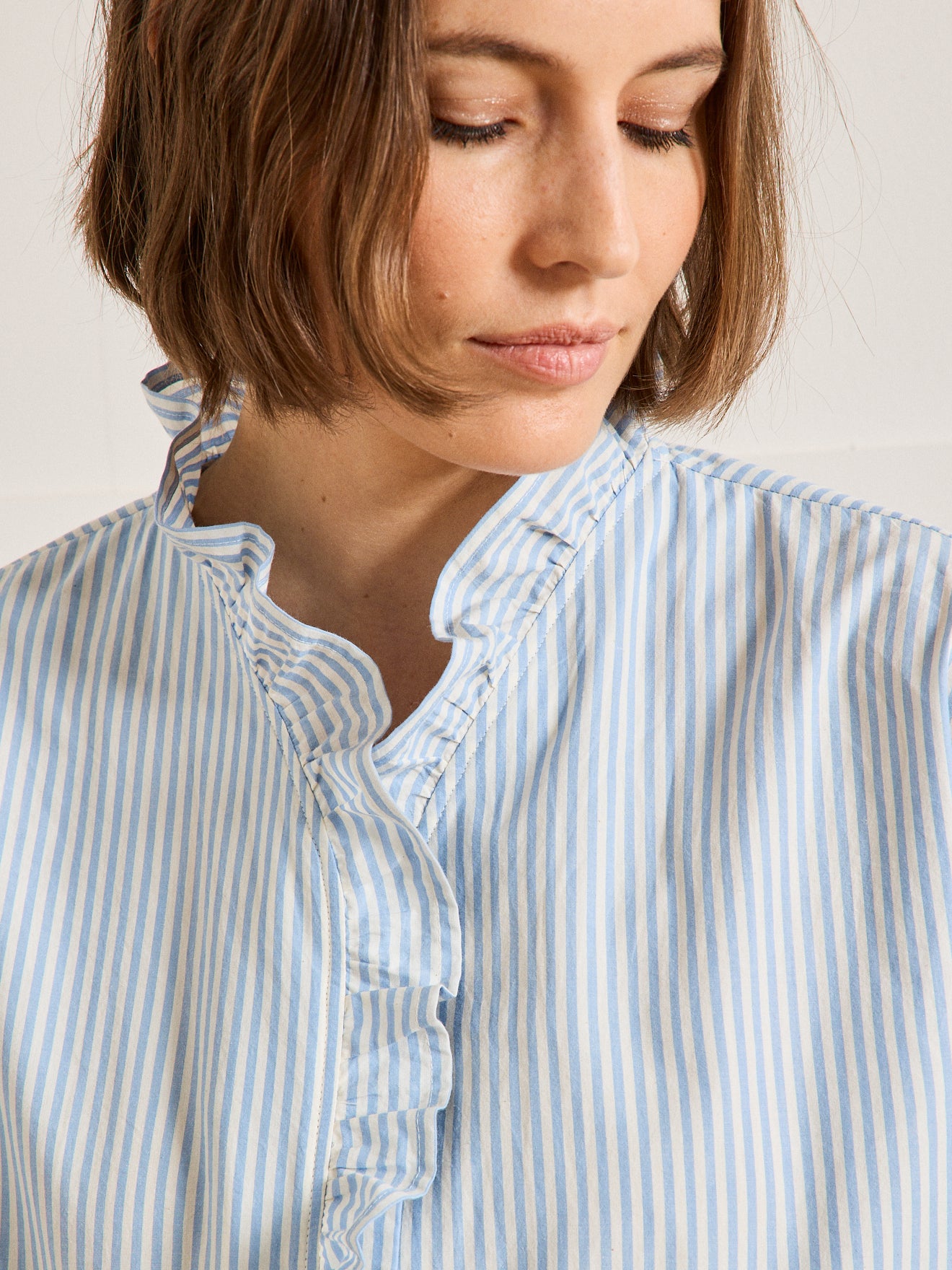 Pyjama rayé volanté femme