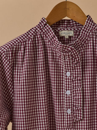 Pyjama col volanté vichy femme