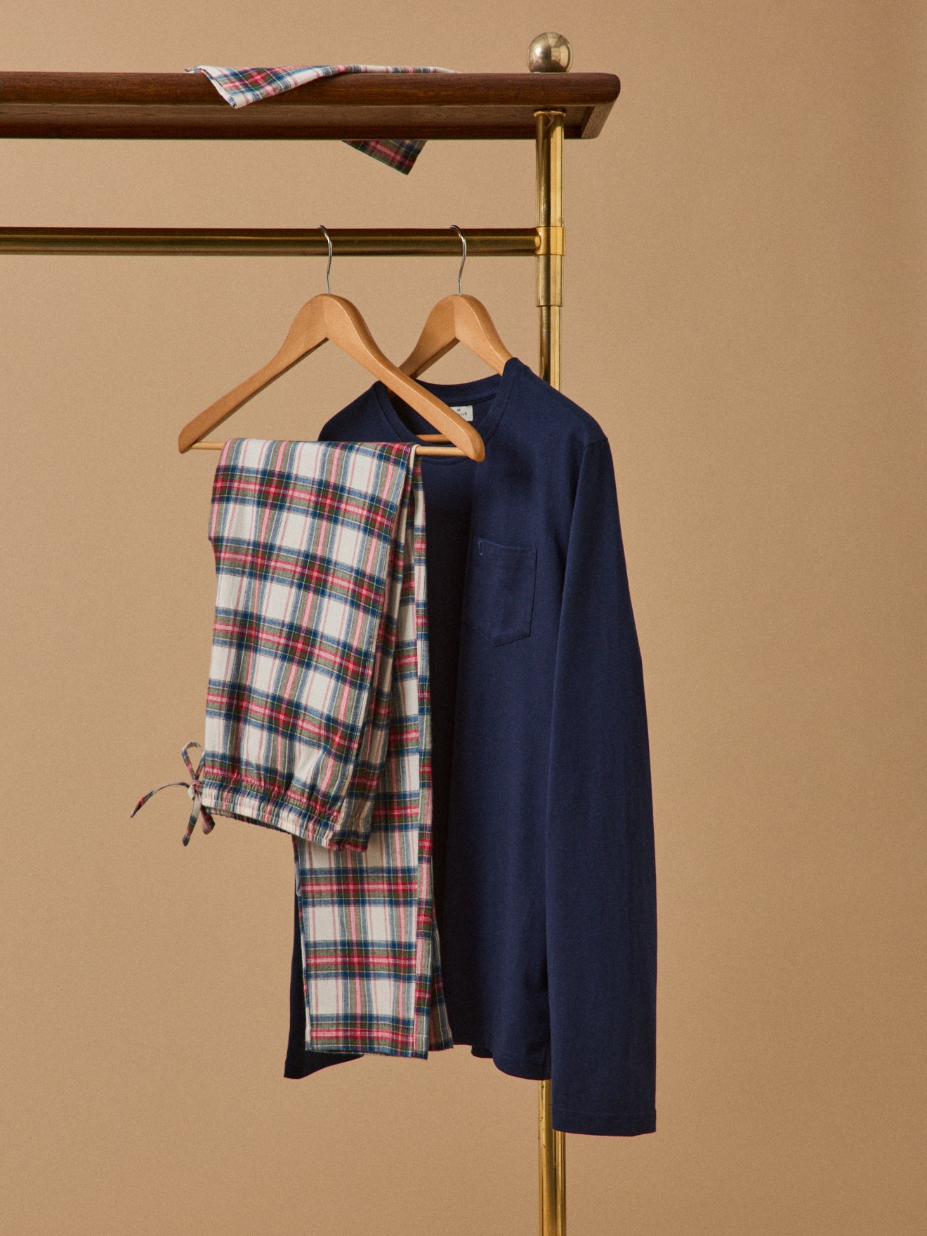 Herren-Pyjama aus kariertem Flanell