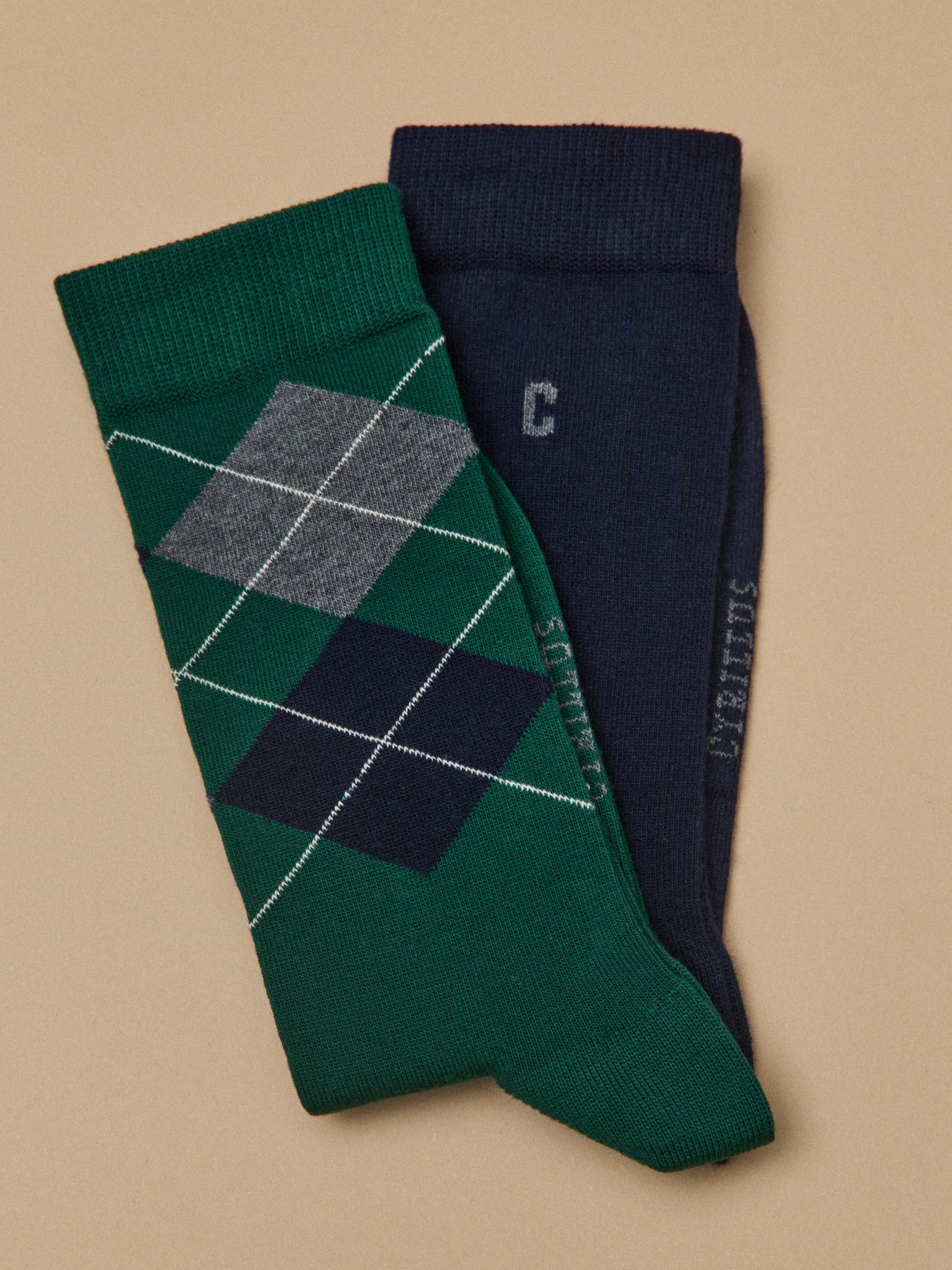 Einfarbene Herren-Socken im 2er-Pack – Cyrillus X les 3 Tricoteurs