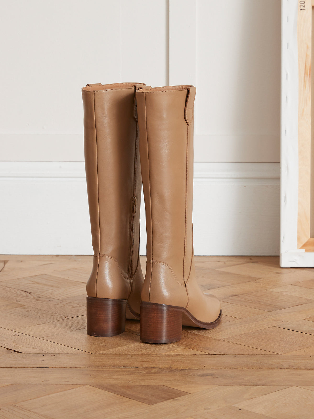 Bottes cuir à talon femme