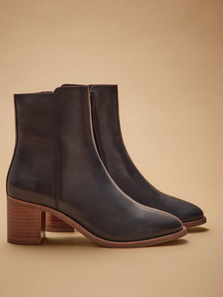 Boots à talon cuir femme