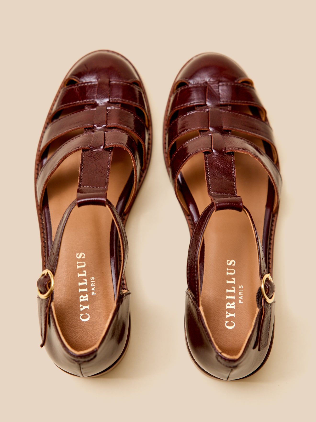 Sandales à talon style pêcheur cuir femme