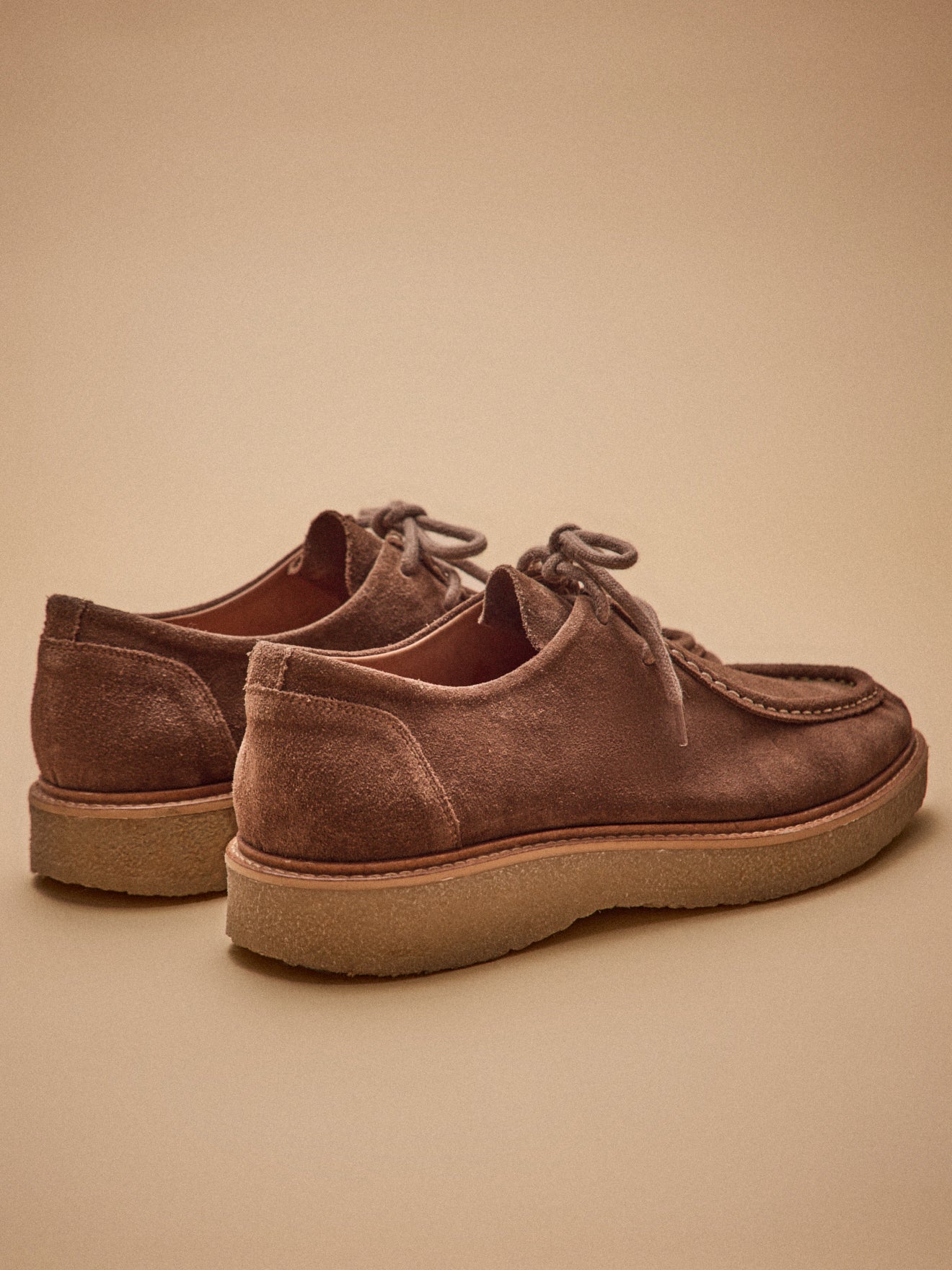 Herren-Derbies aus Spaltleder mit Schnürsenkeln