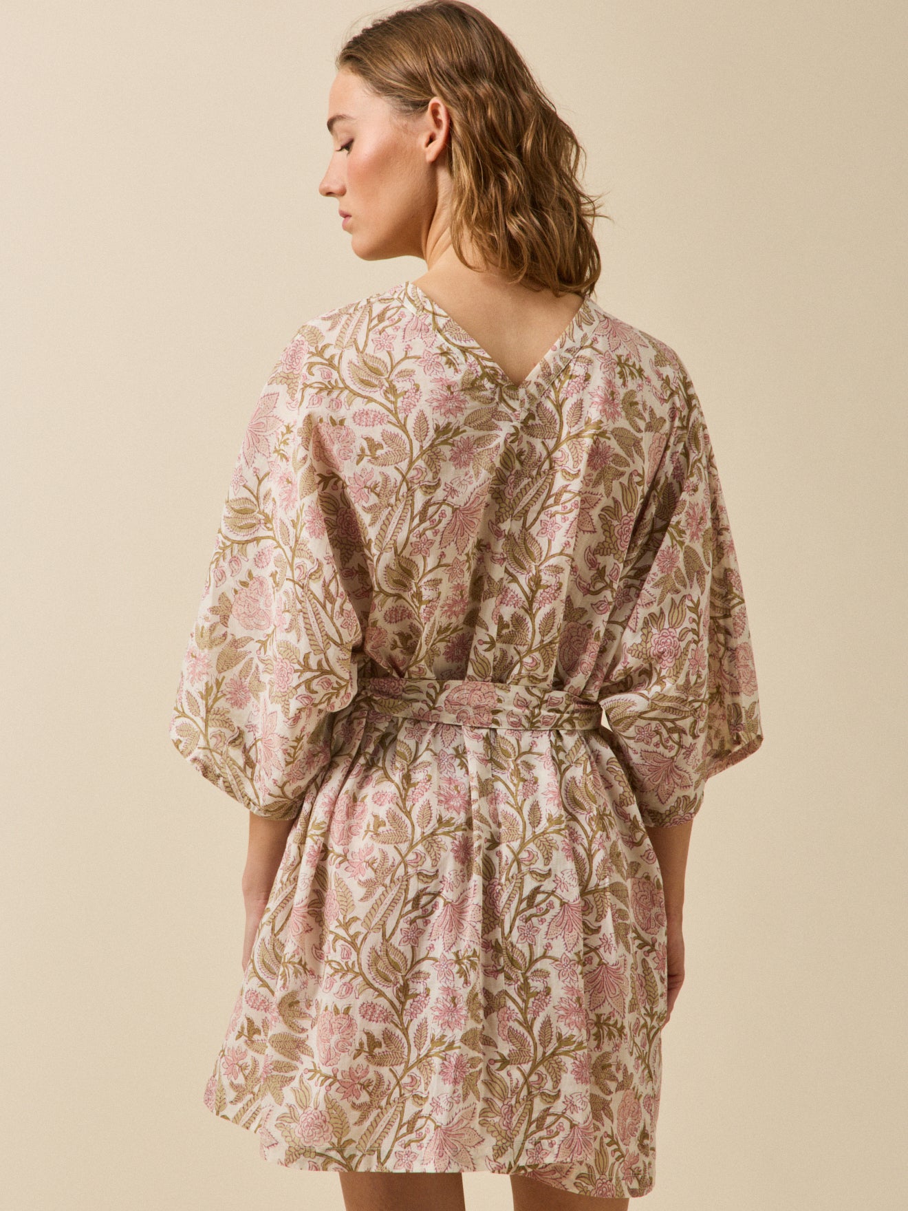 Kimono femme voile de coton indien - imprimé Indore
