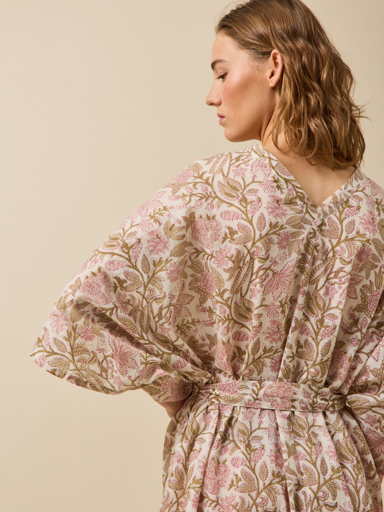 Kimono femme voile de coton indien - imprimé Indore