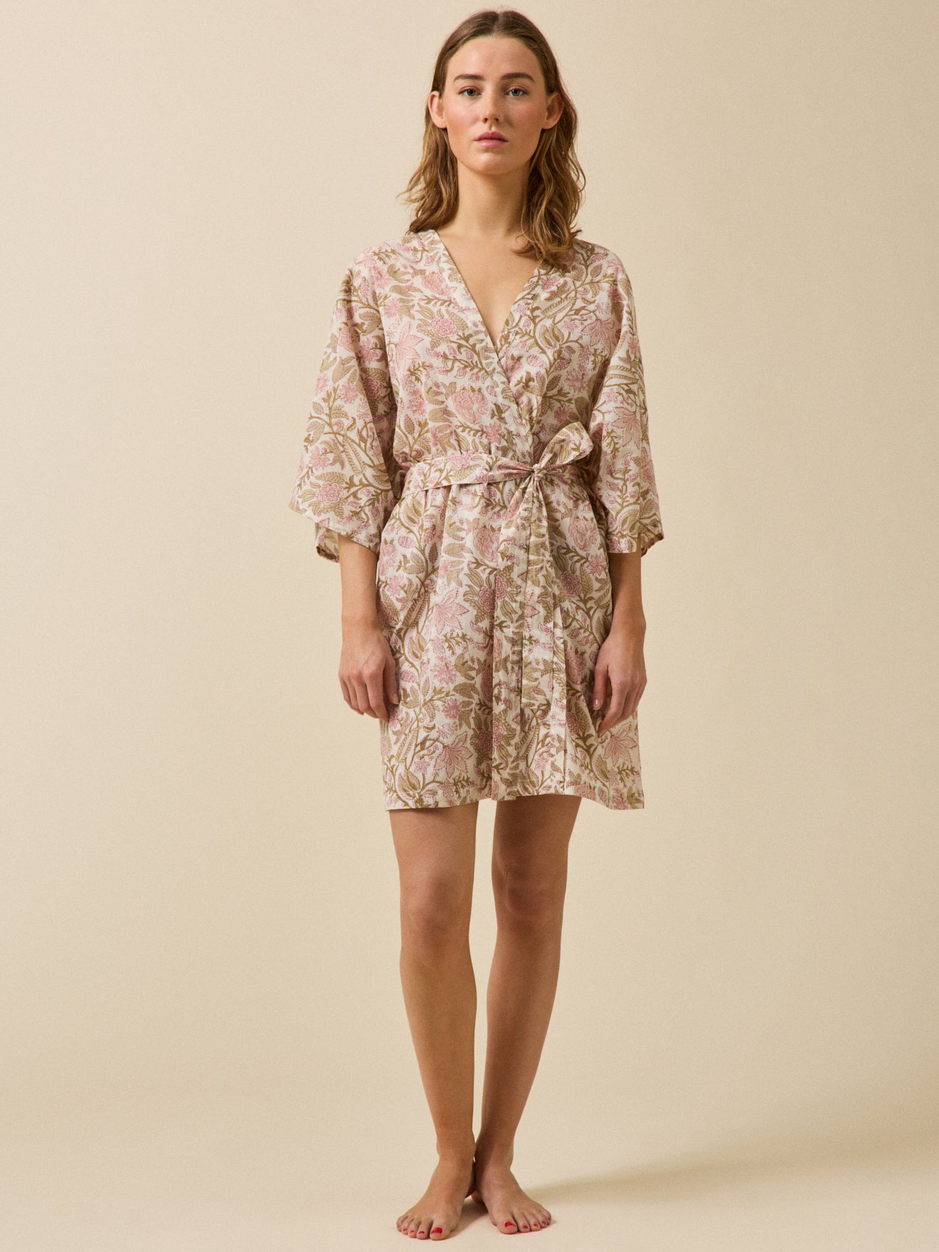 Kimono femme voile de coton indien - imprimé Indore