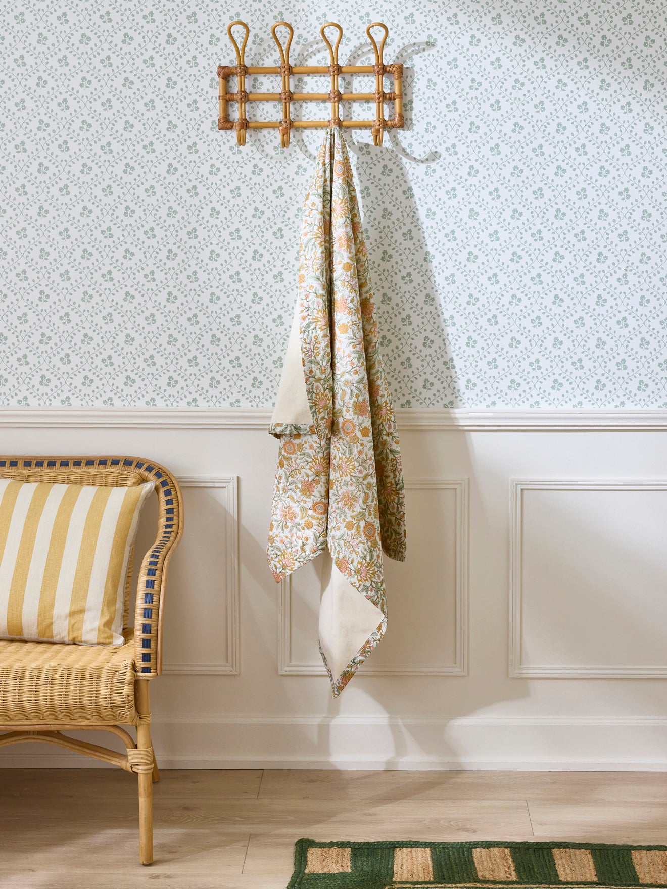 Fouta indienne doublée éponge - imprimé Kolkata