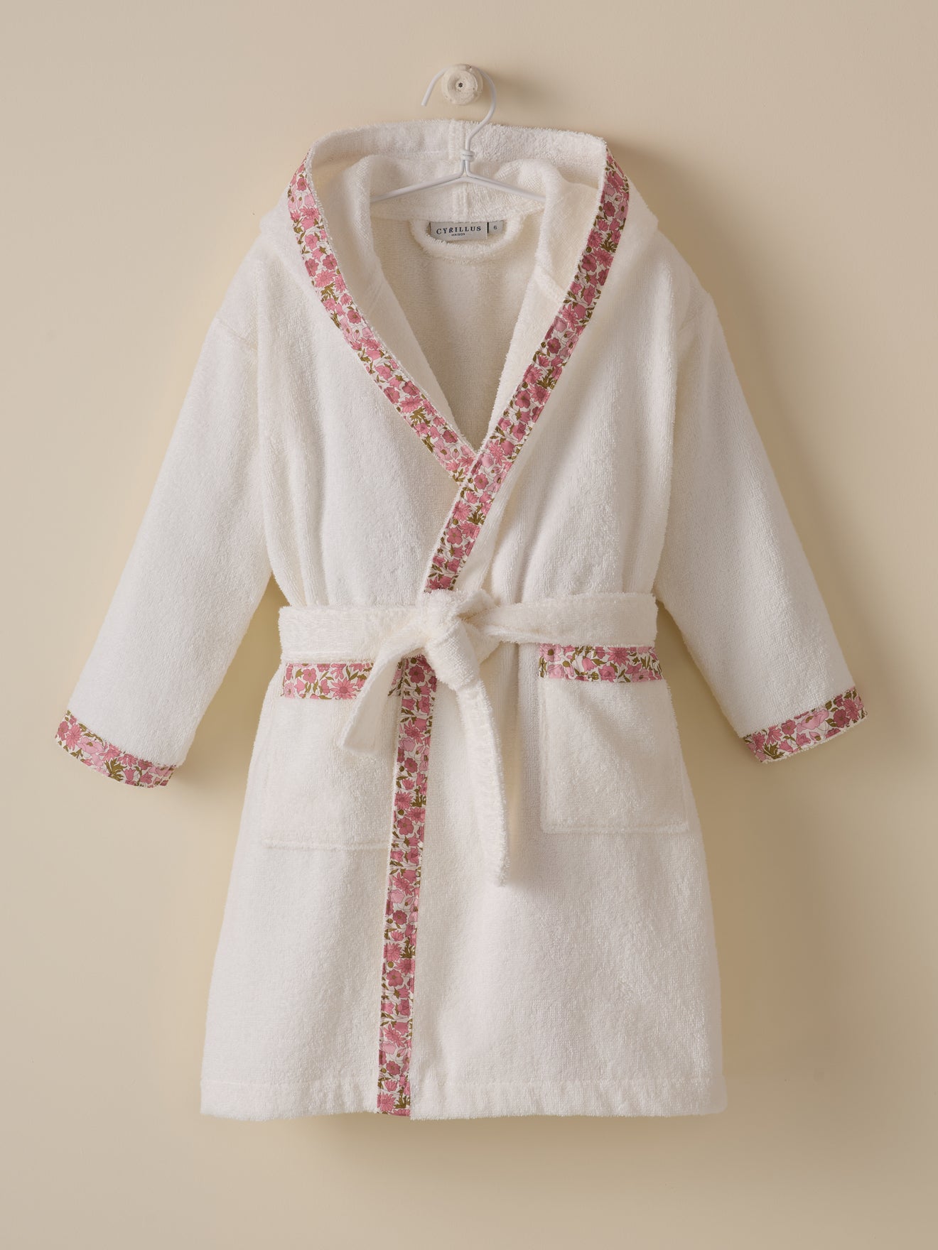 Peignoir enfant en éponge et tissu Liberty