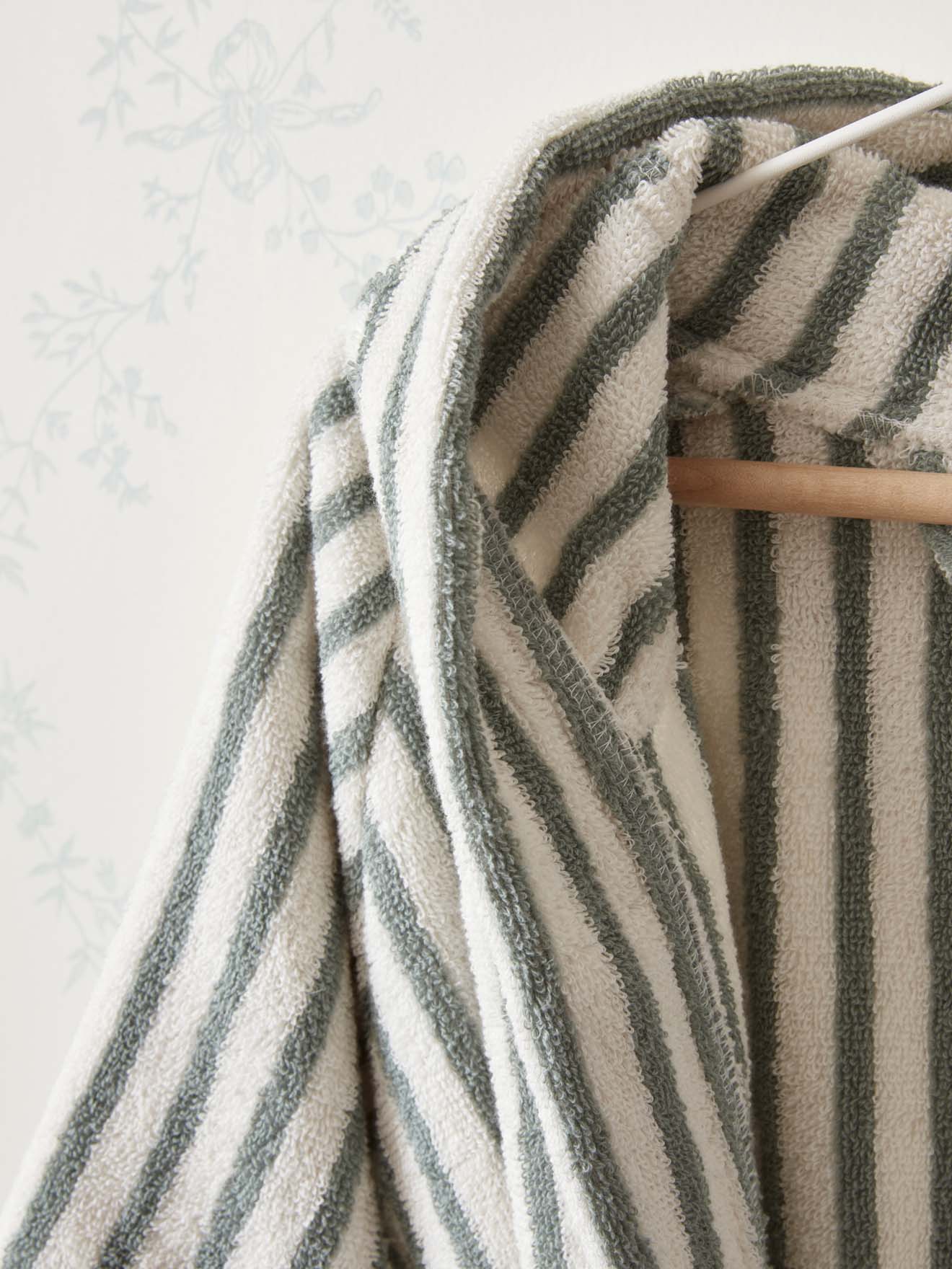 Gestreifter Kinder-Bademantel aus Baumwolle