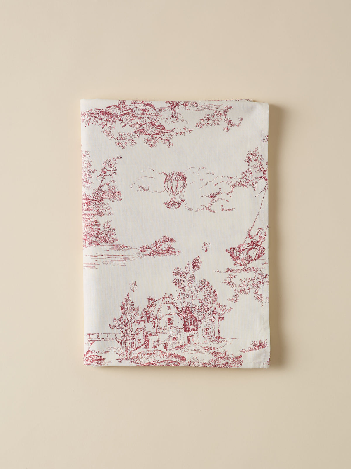 Tischdecke aus Baumwolle und Viskose im Toile-de-Jouy-Esprit