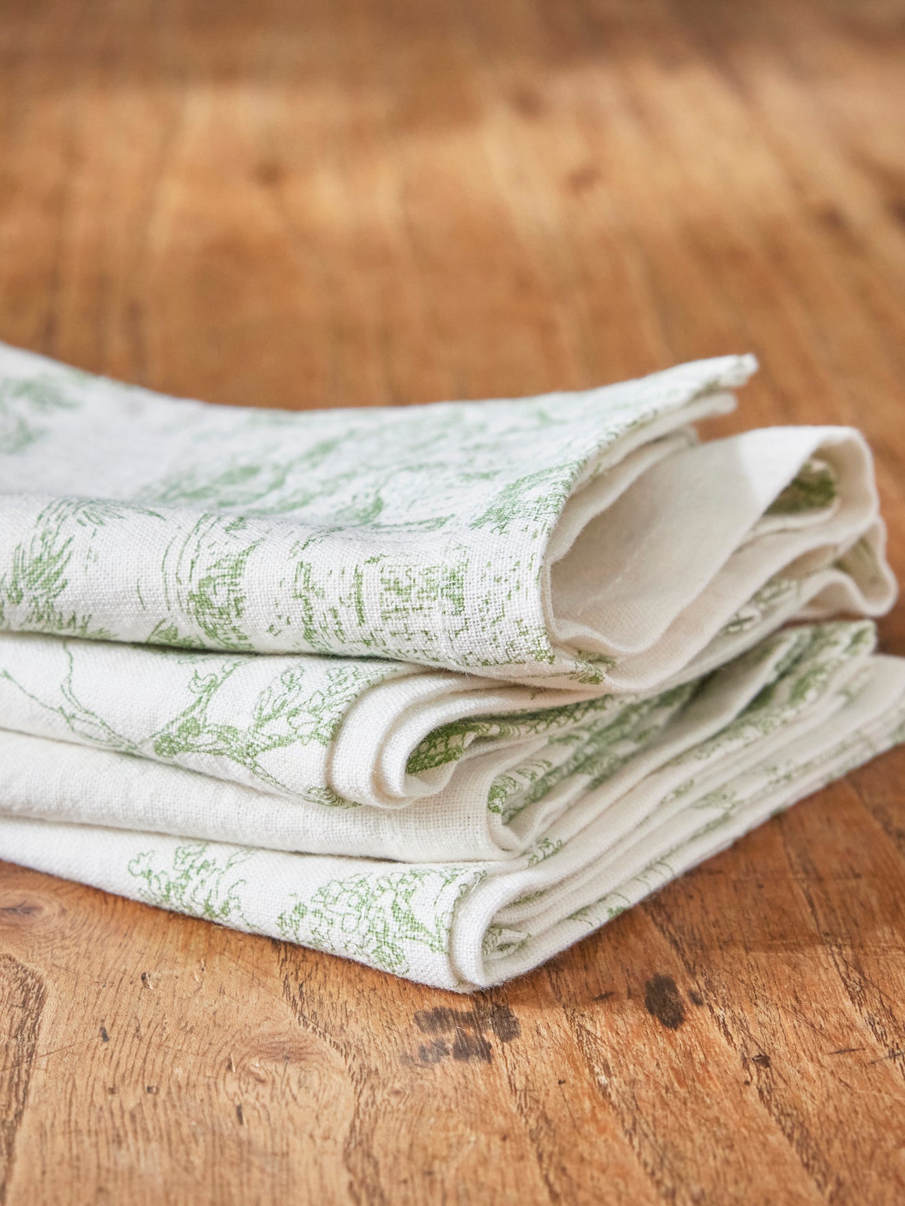 Servietten im 4er-Set aus Baumwolle und Viskose im Toile-de-Jouy-Esprit