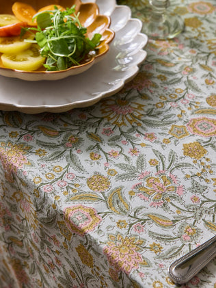 Nappe en coton fleuri indien -  imprimé Kolkata