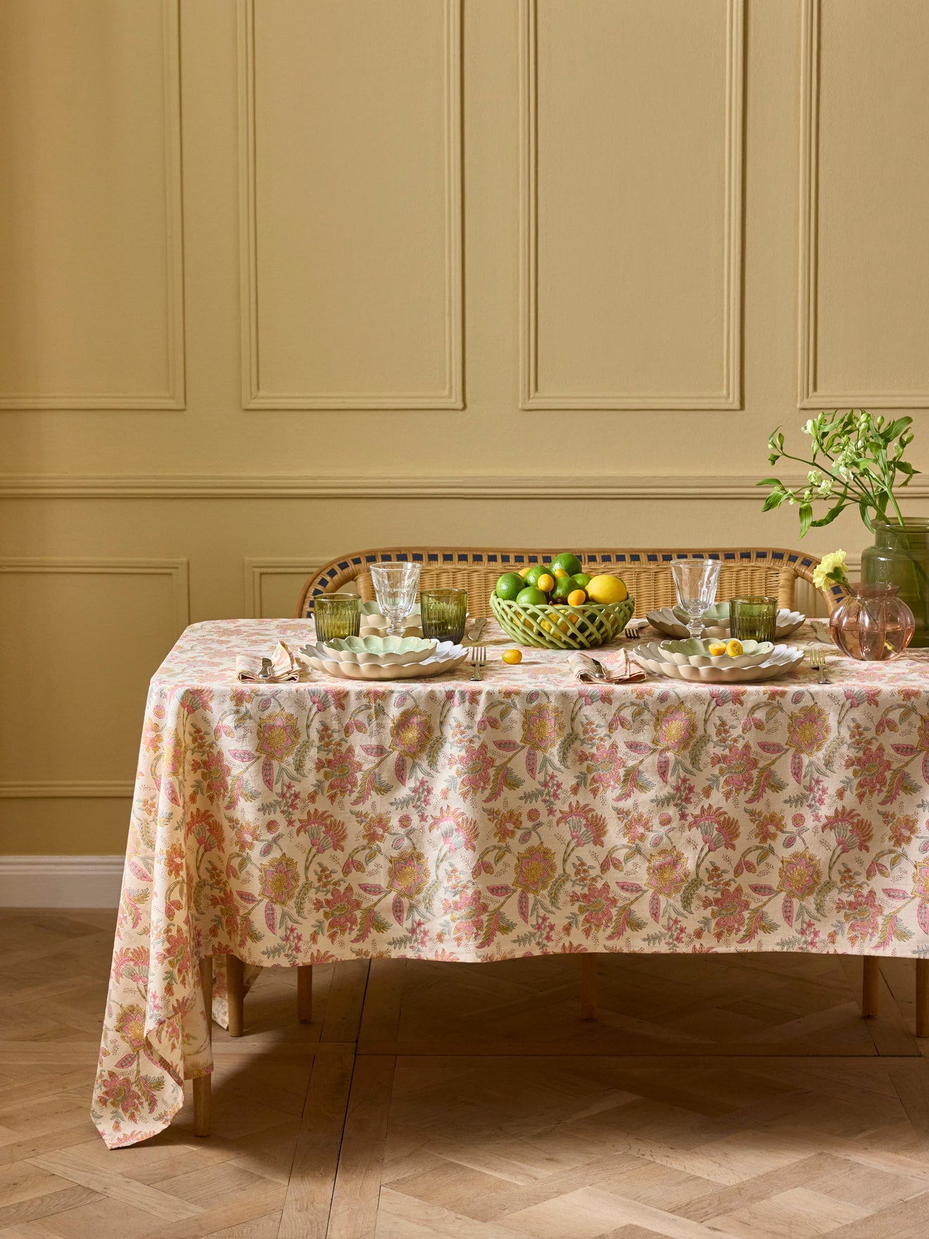 Geblümte Tischdecke - Pondichery-Print