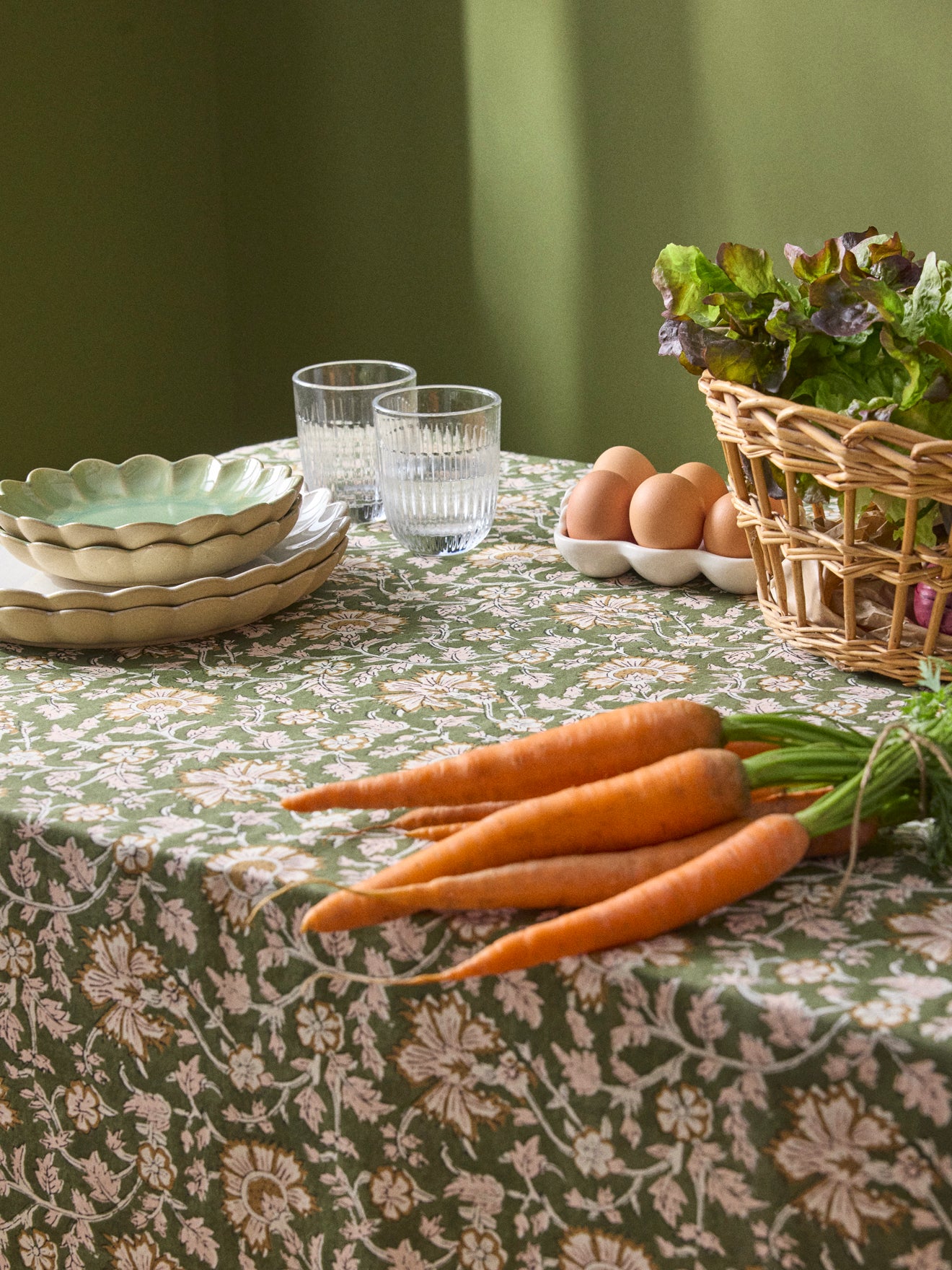 Indische Blümchen-Baumwolltischdecke