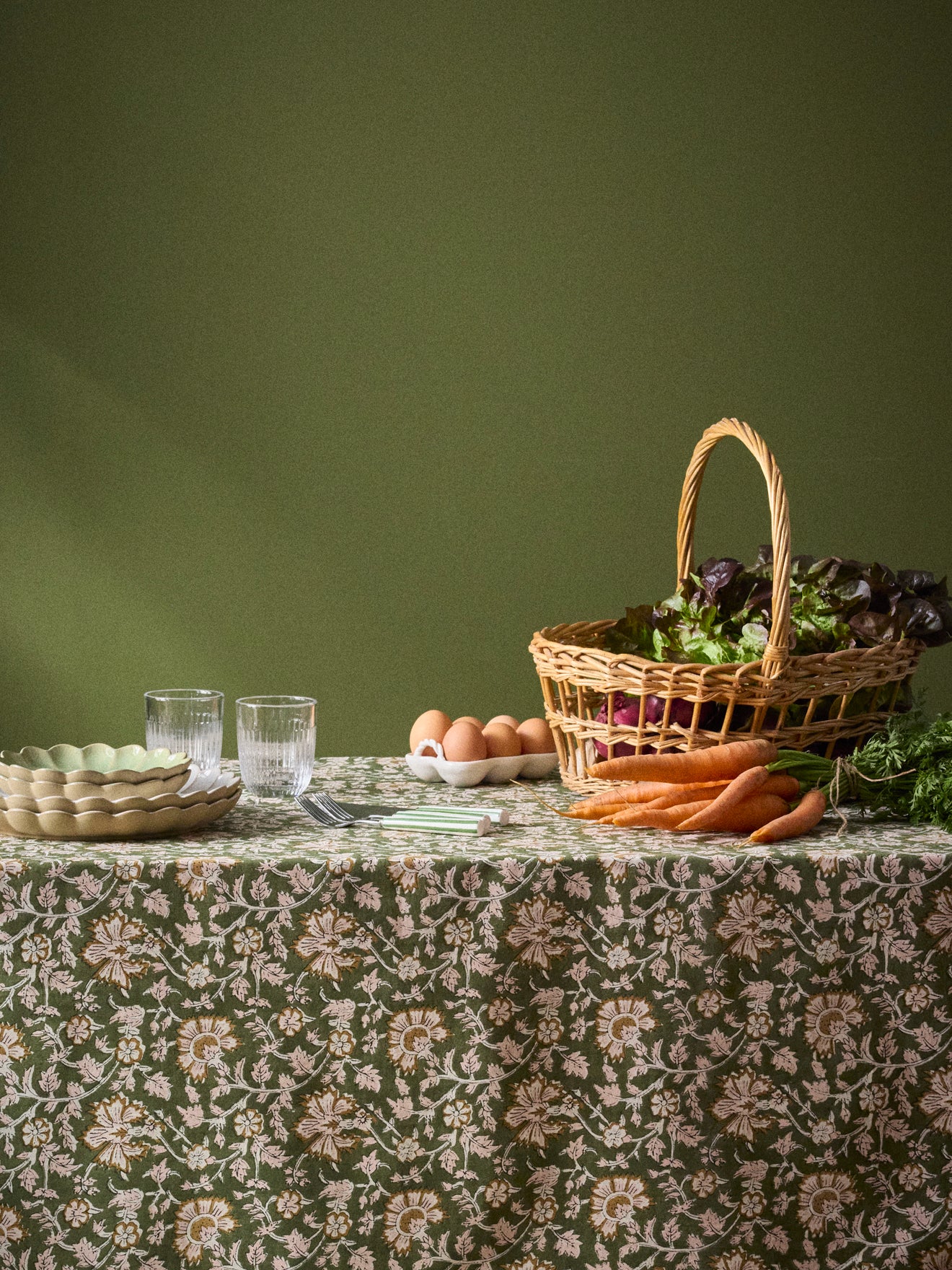 Indische Blümchen-Baumwolltischdecke