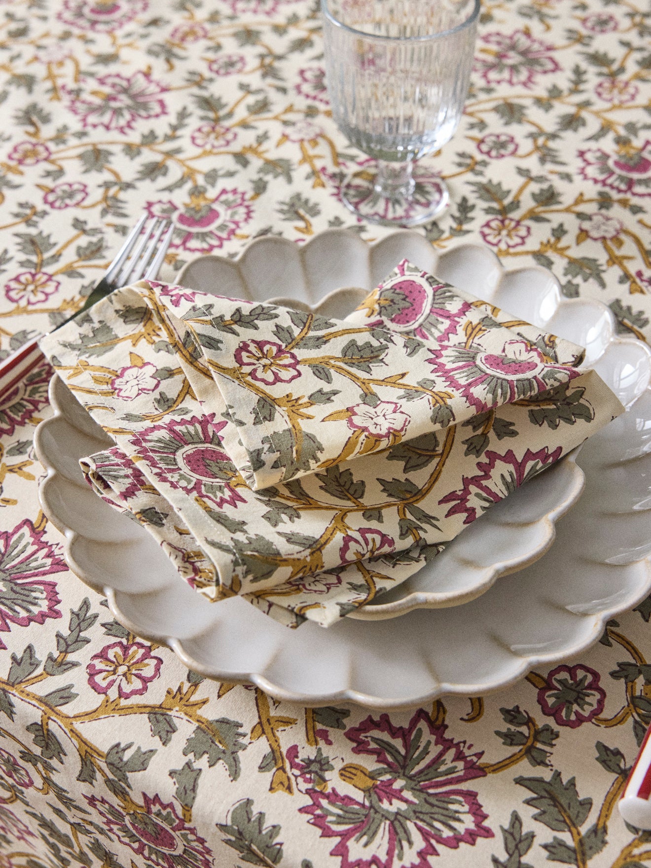 Stoff-Servietten im indischen Stil, 4er-Set