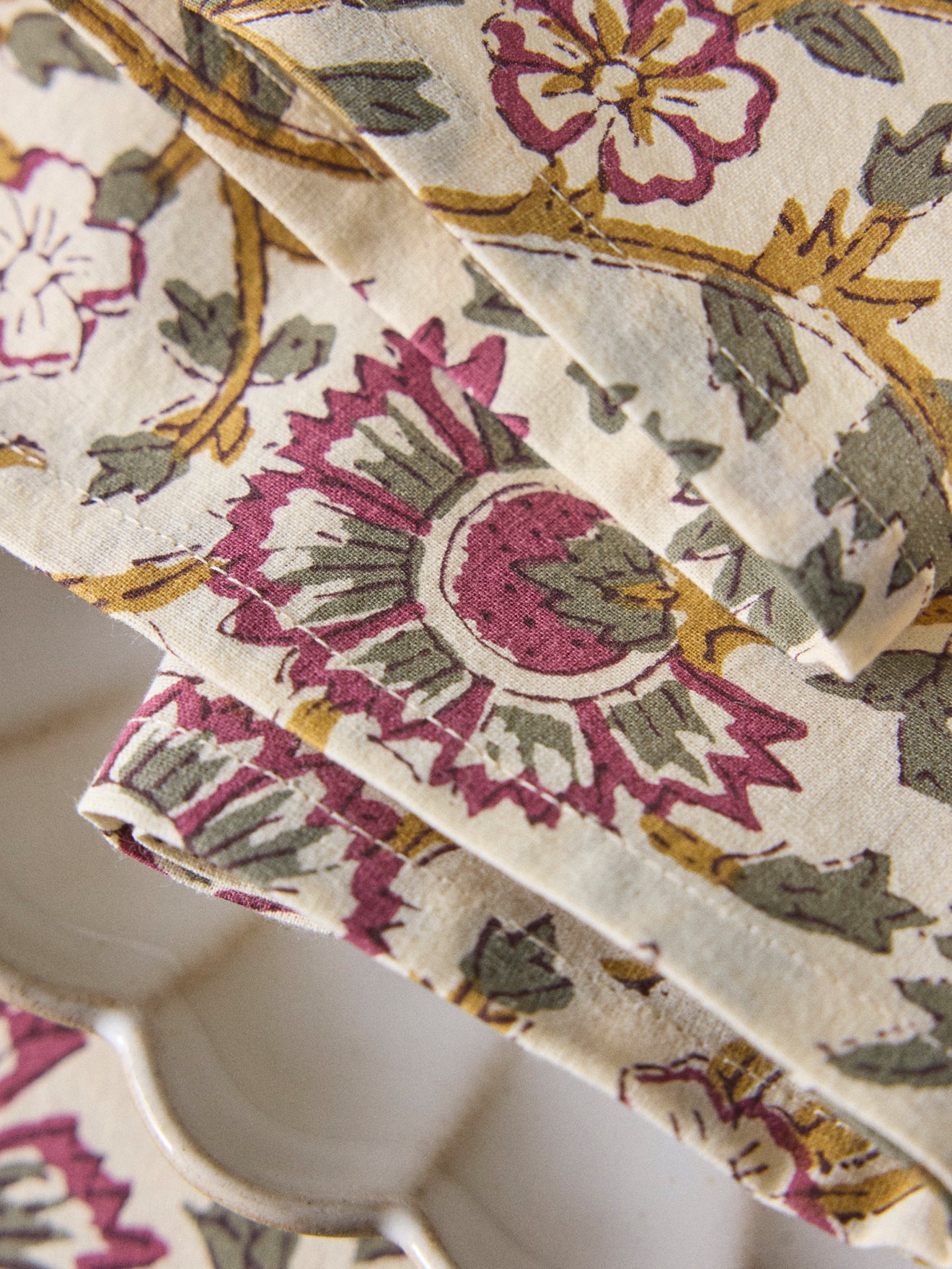 Stoff-Servietten im indischen Stil, 4er-Set