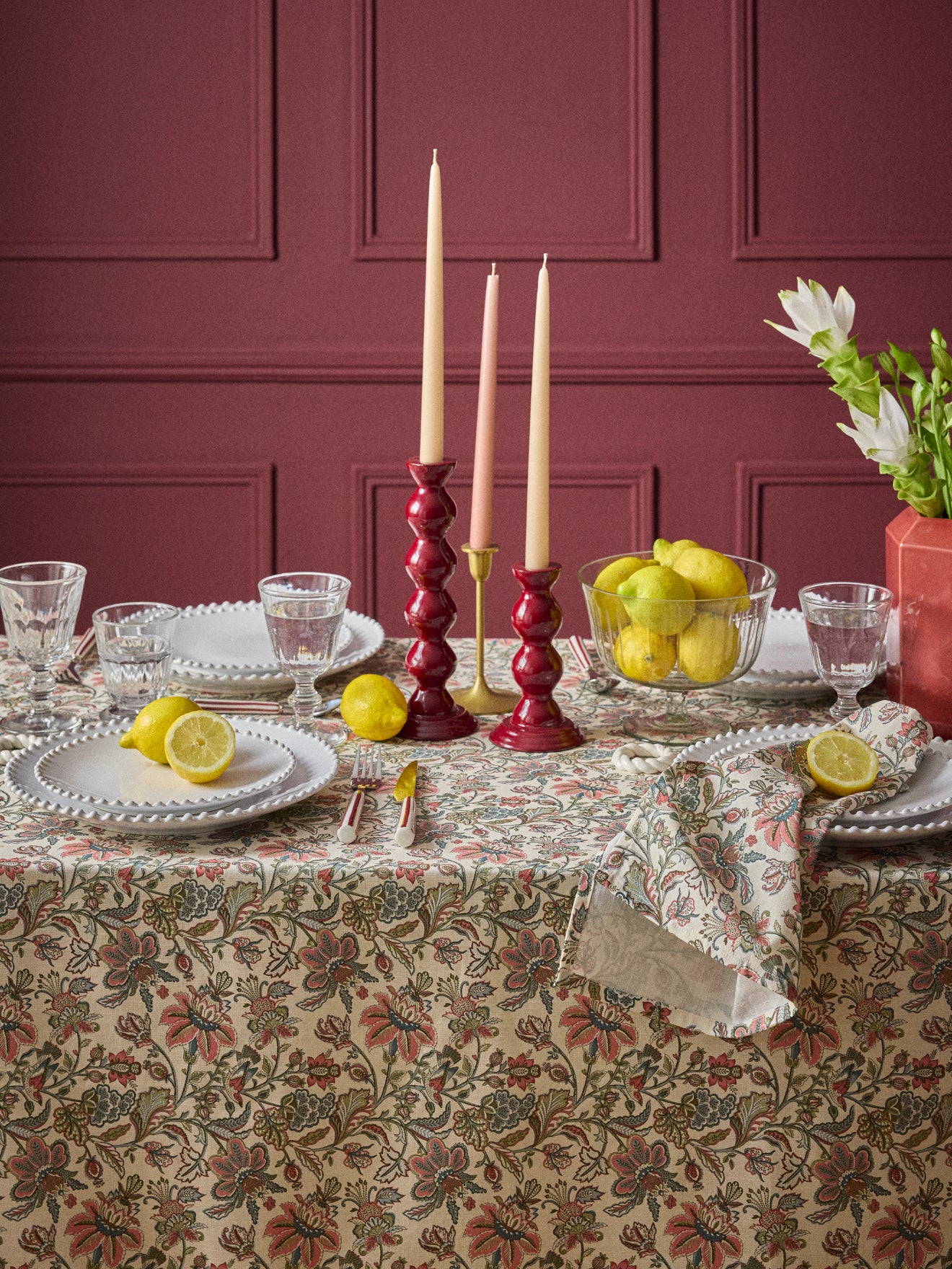 Nappe Augustine en coton tramé aspect lin