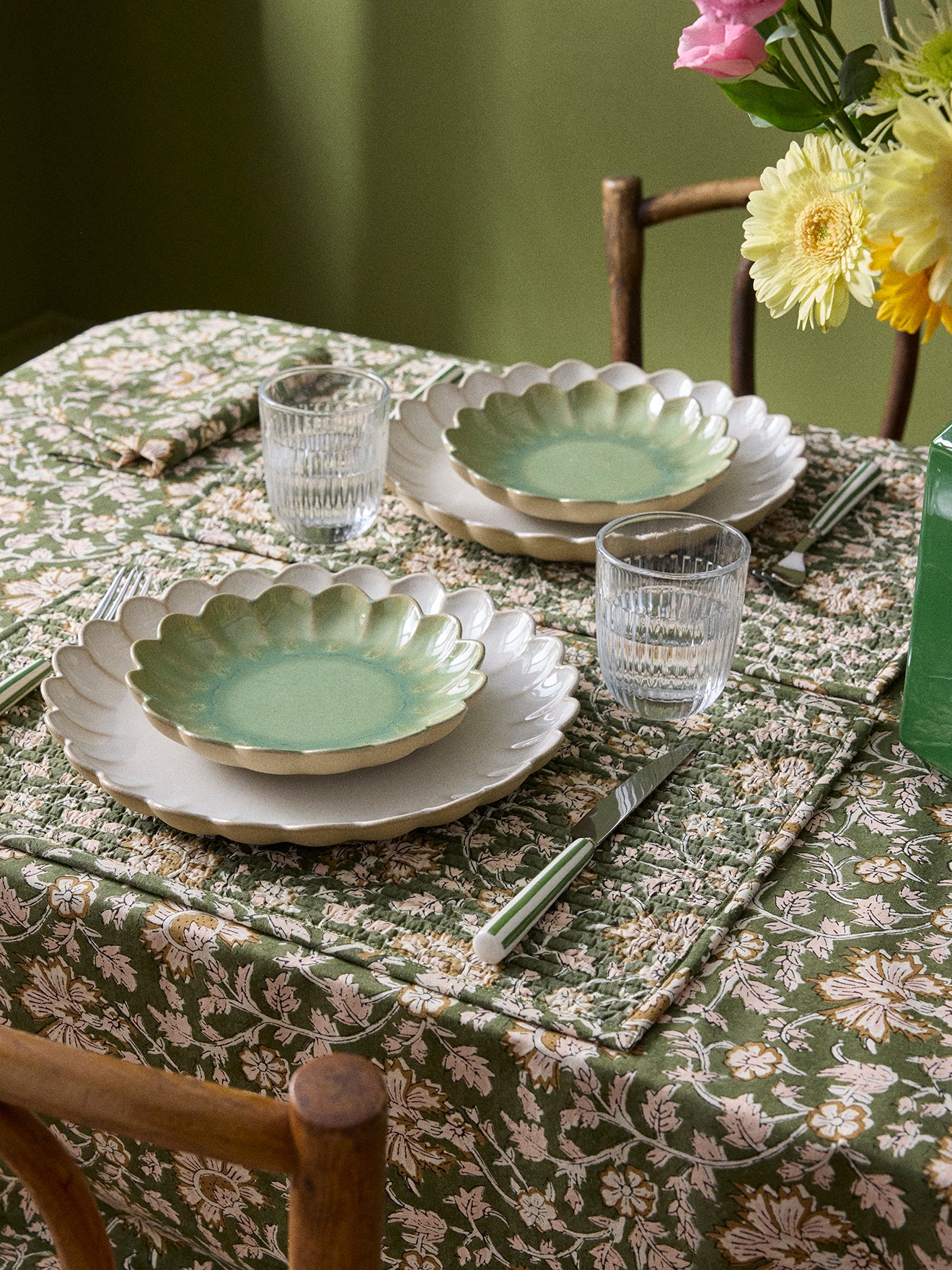 Indisches Stoff-Tischset, 2er-Set