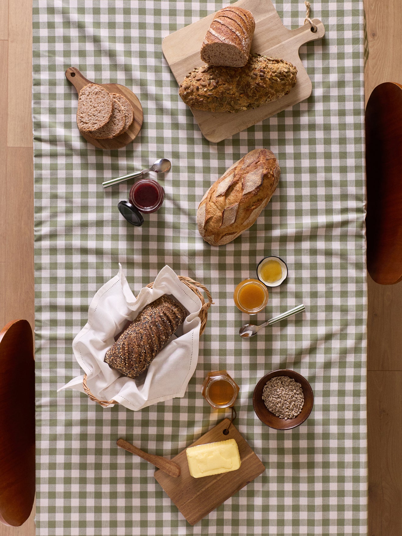 Tichdecke mit Vichy-Karos aus Baumwolle