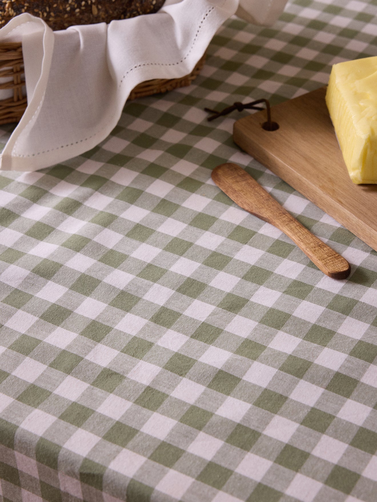 Tichdecke mit Vichy-Karos aus Baumwolle