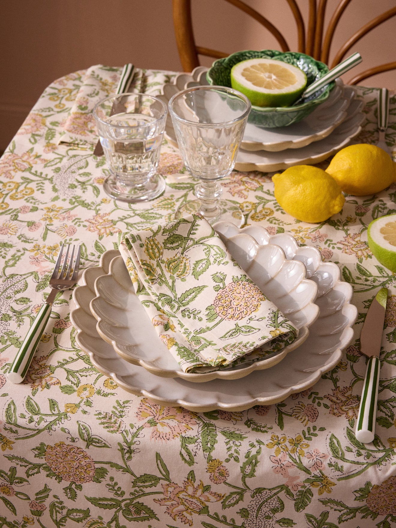 Serviettes de table imprimé indien par lot de 4