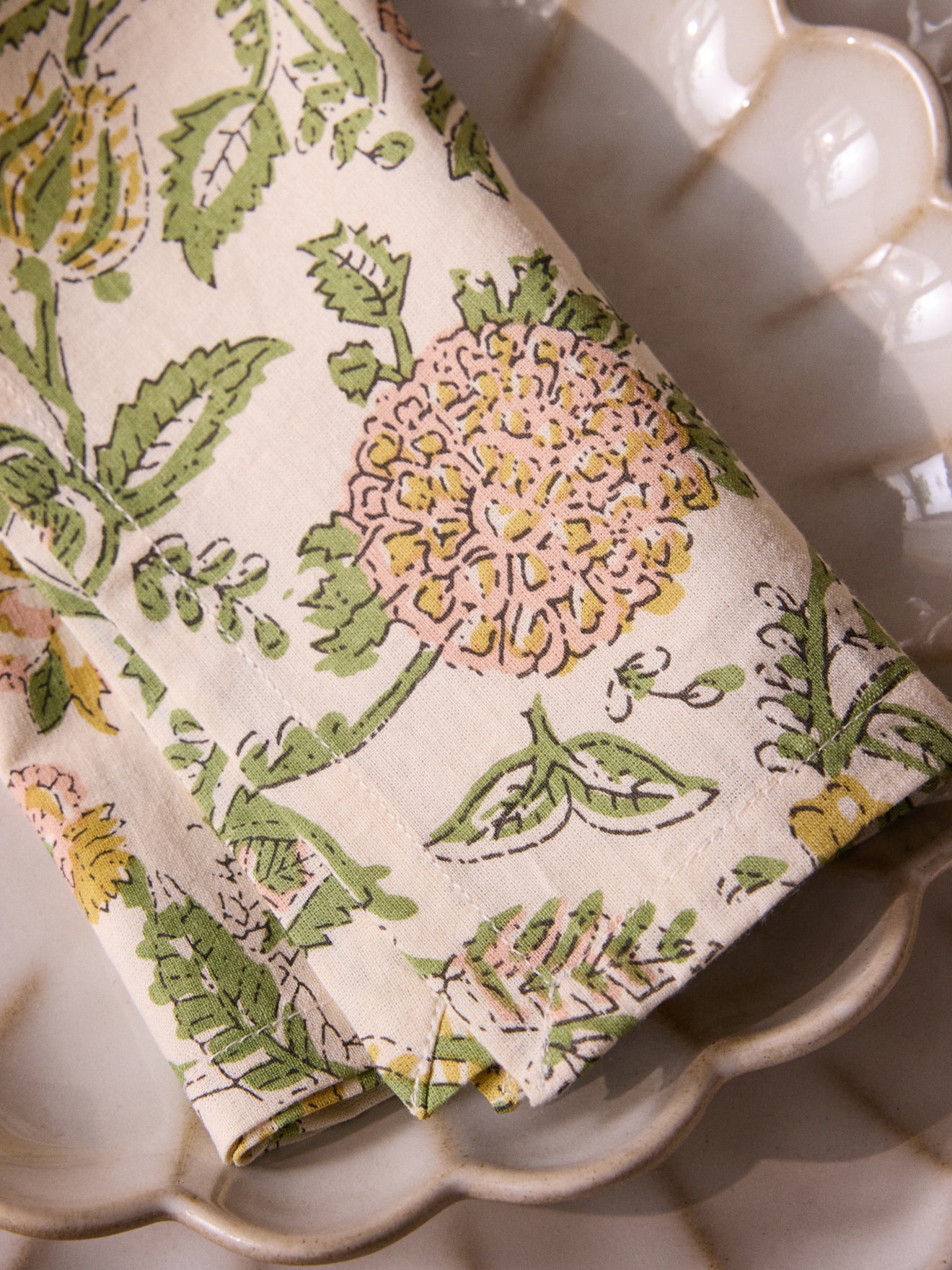 Serviettes de table imprimé indien par lot de 4