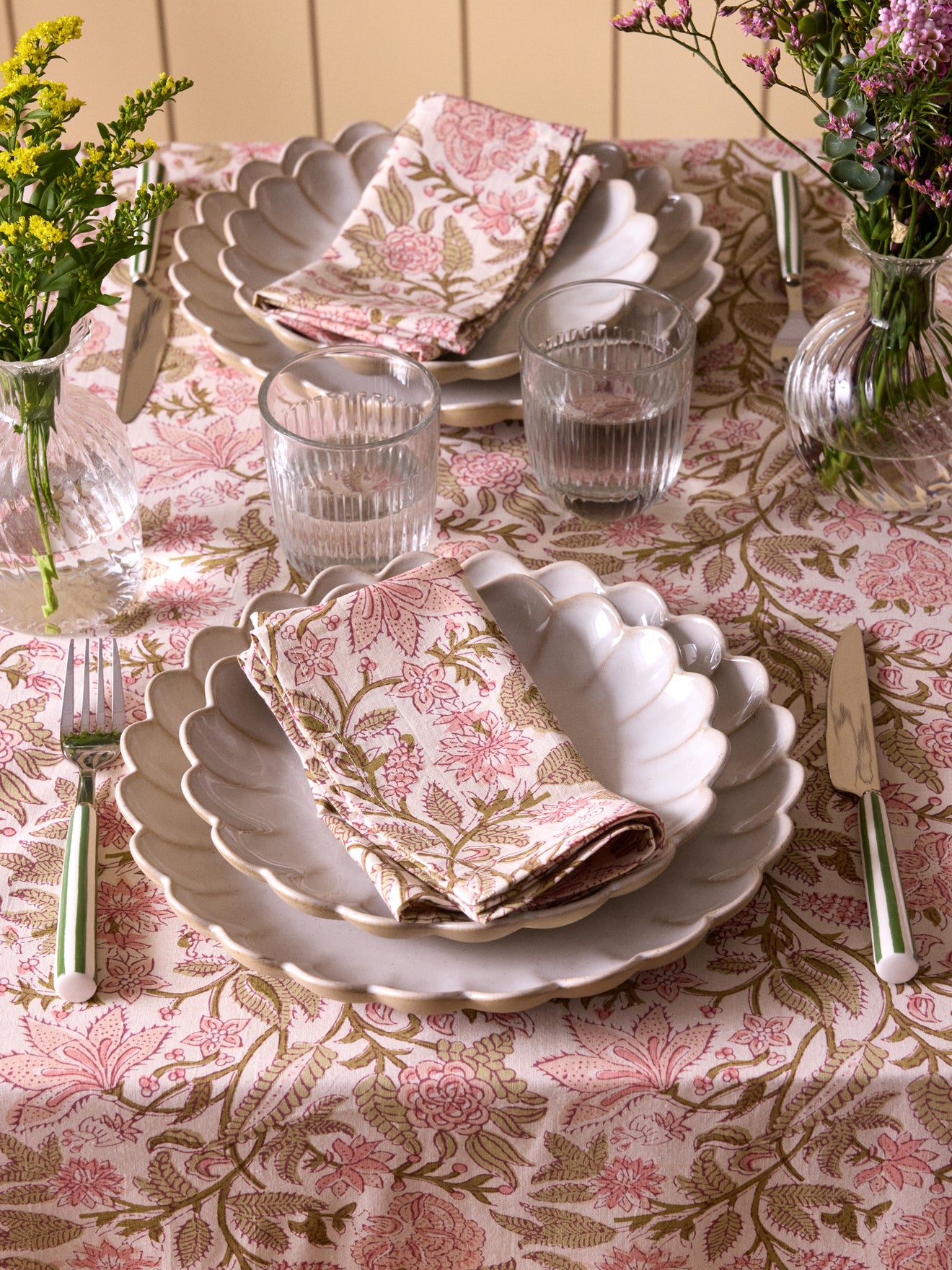 Serviettes de table imprimé indien par lot de 4