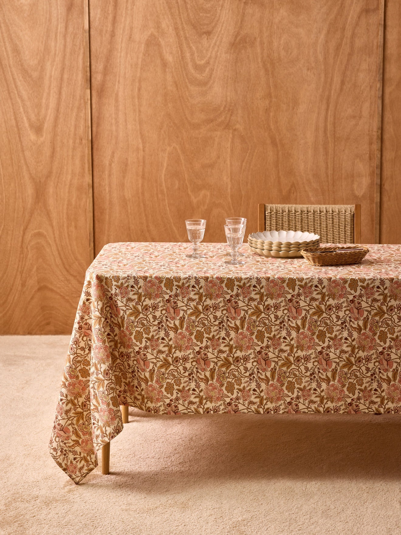 Nappe imprimée en coton tramé
