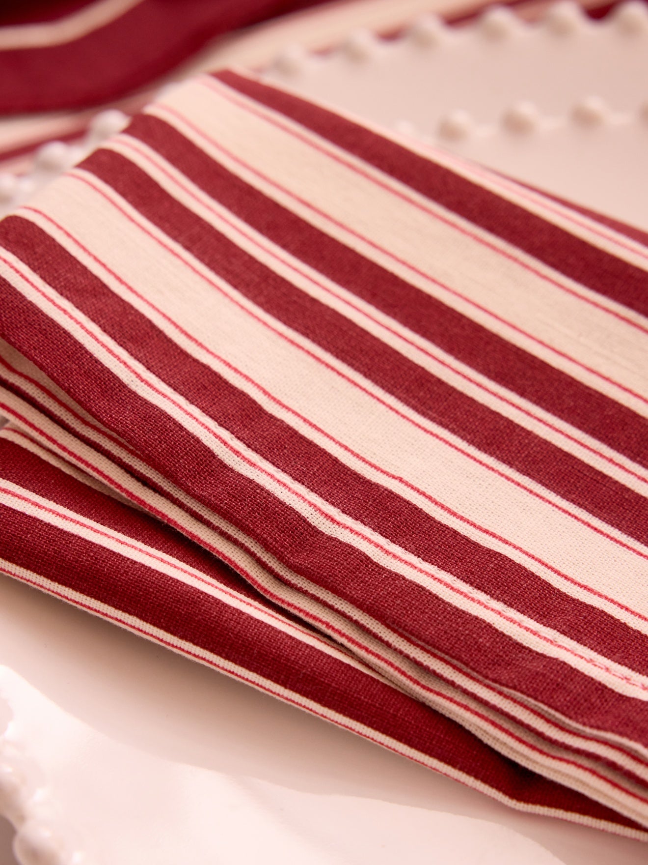 Serviettes de table rayées par lot de 4