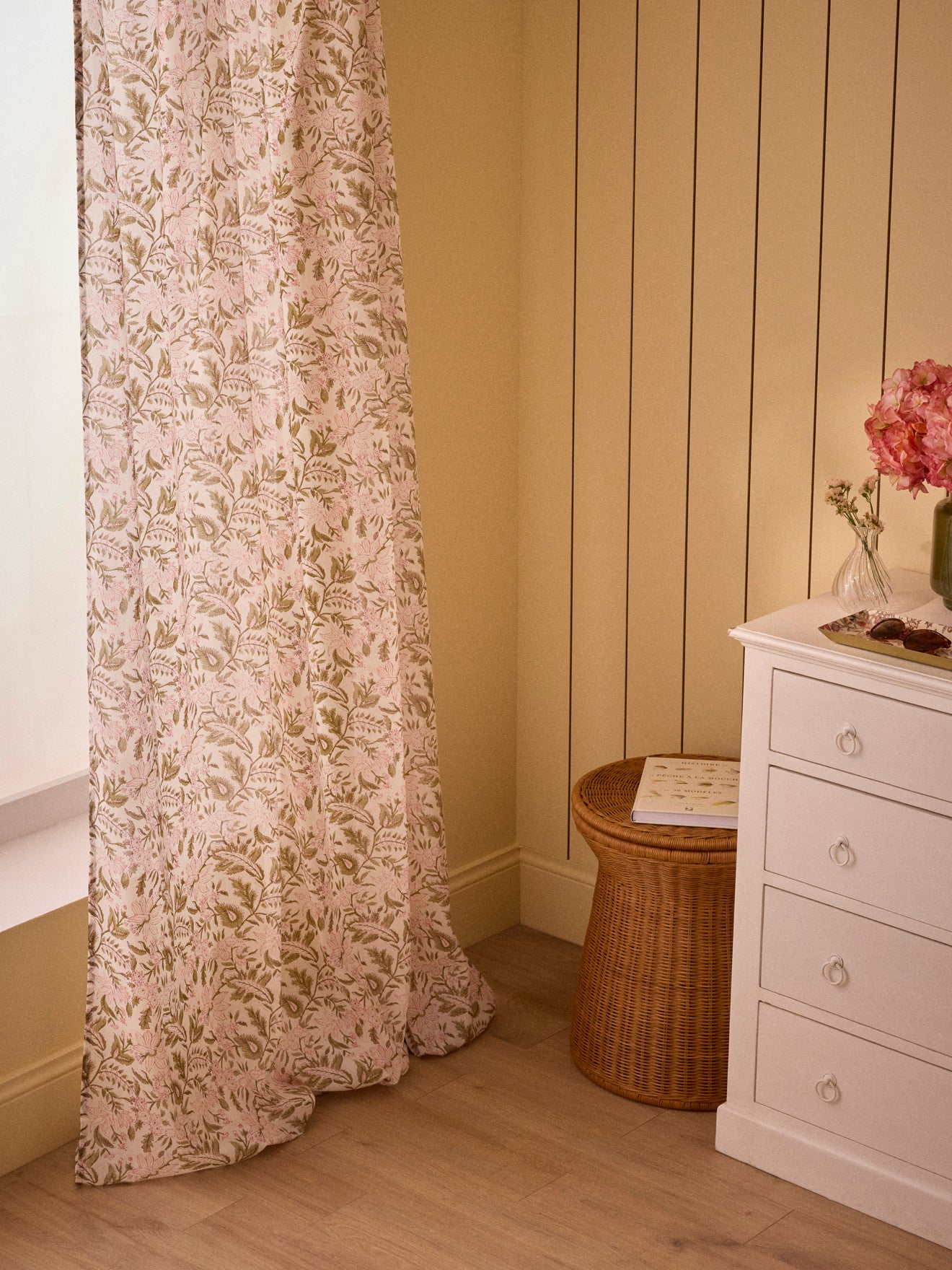 Vorhang mit indischem Print Rosa