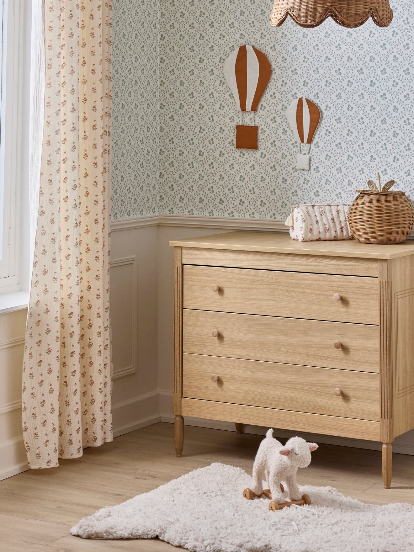 Rideau à nouettes en gaze de coton