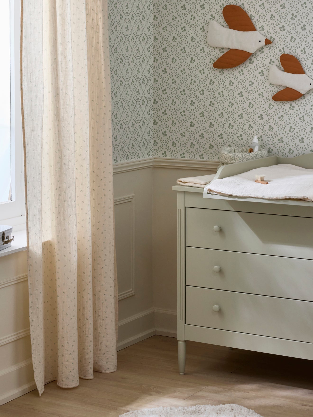 Rideau à nouettes en gaze de coton