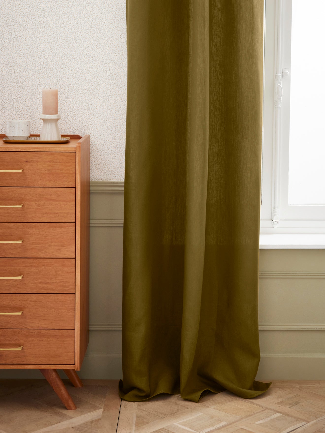 Rideau en lin à ruflettes